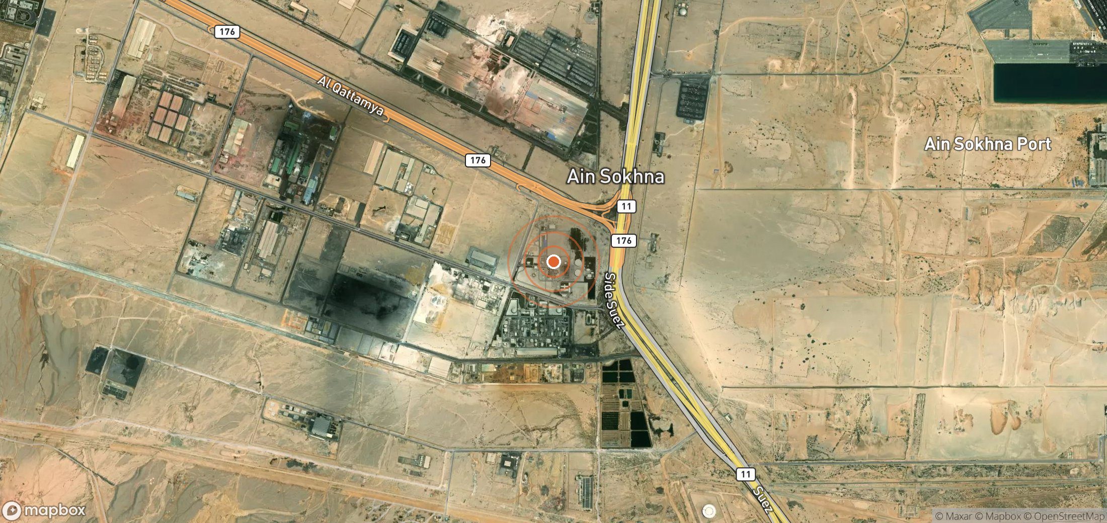 Mapa satelital de plumas de metano en EGY_S_035