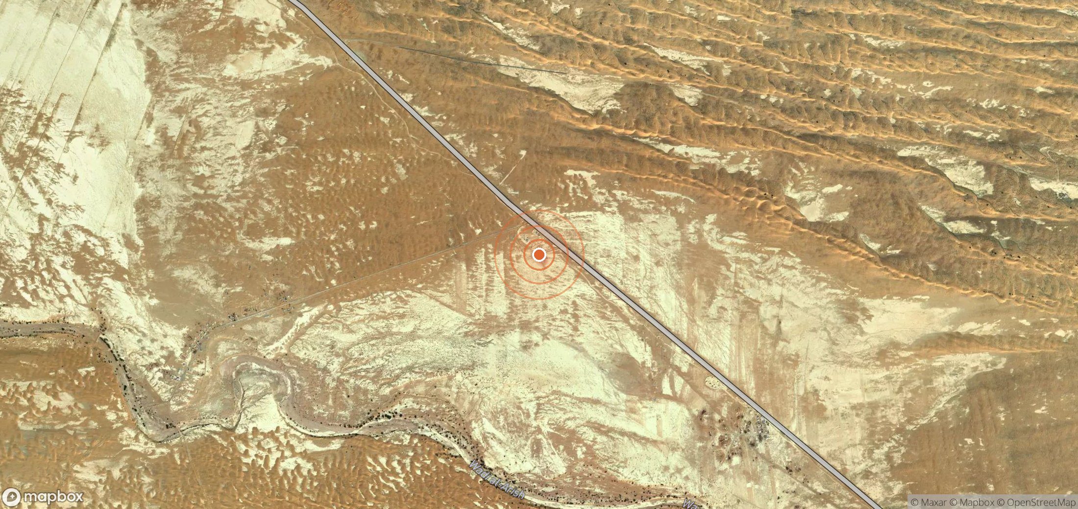 Satellite map of methane plume locations in EGY_S_051