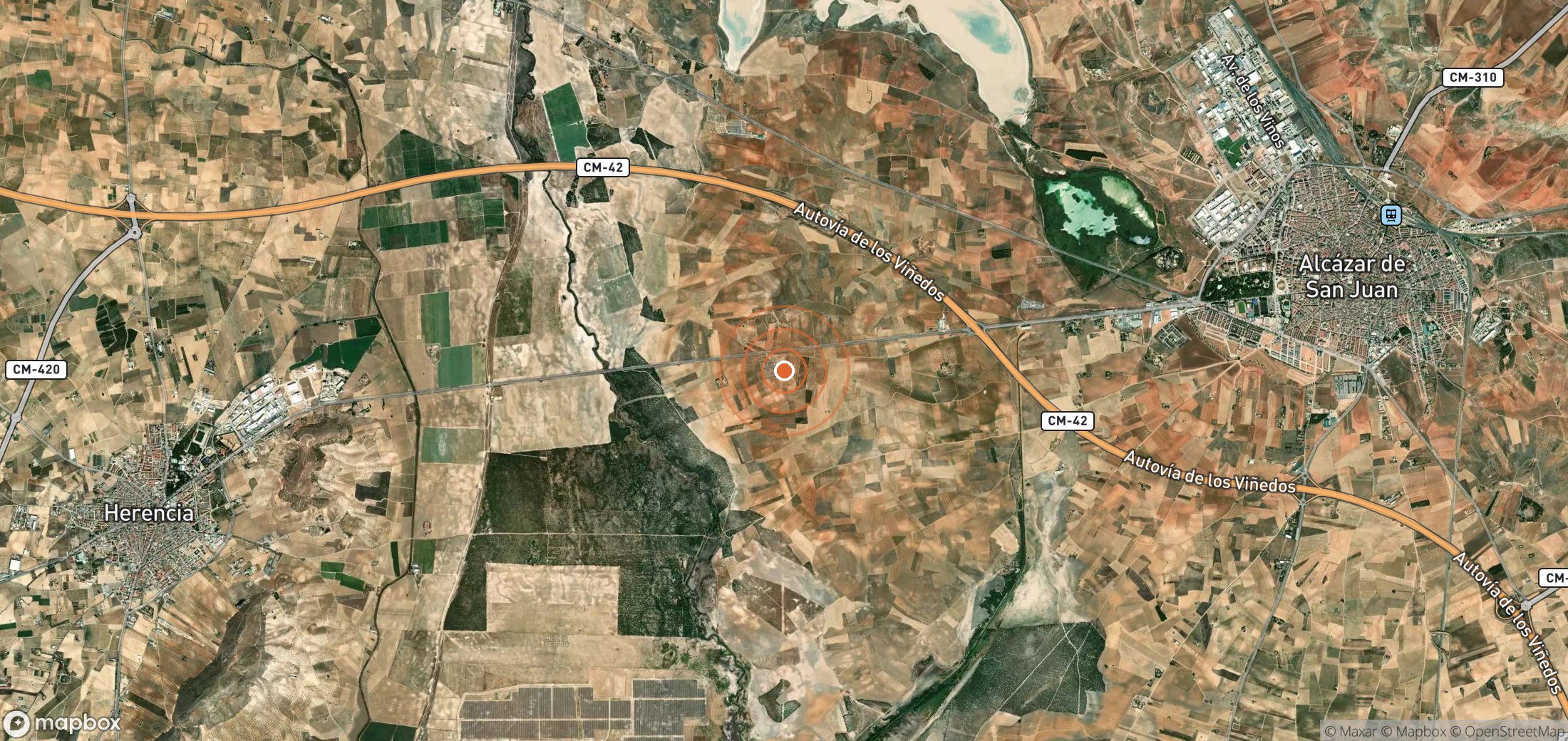 Satellite map of methane plume locations in ESP_S_001