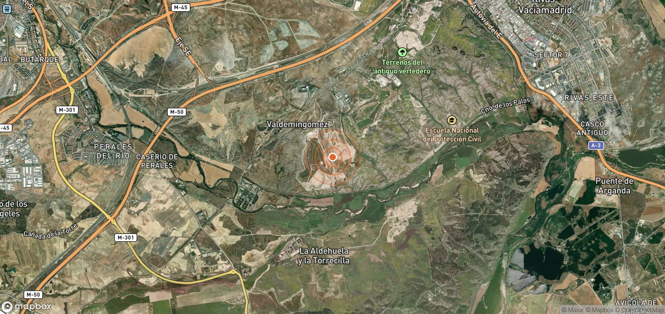 Satellite map of methane plume locations in ESP_S_006