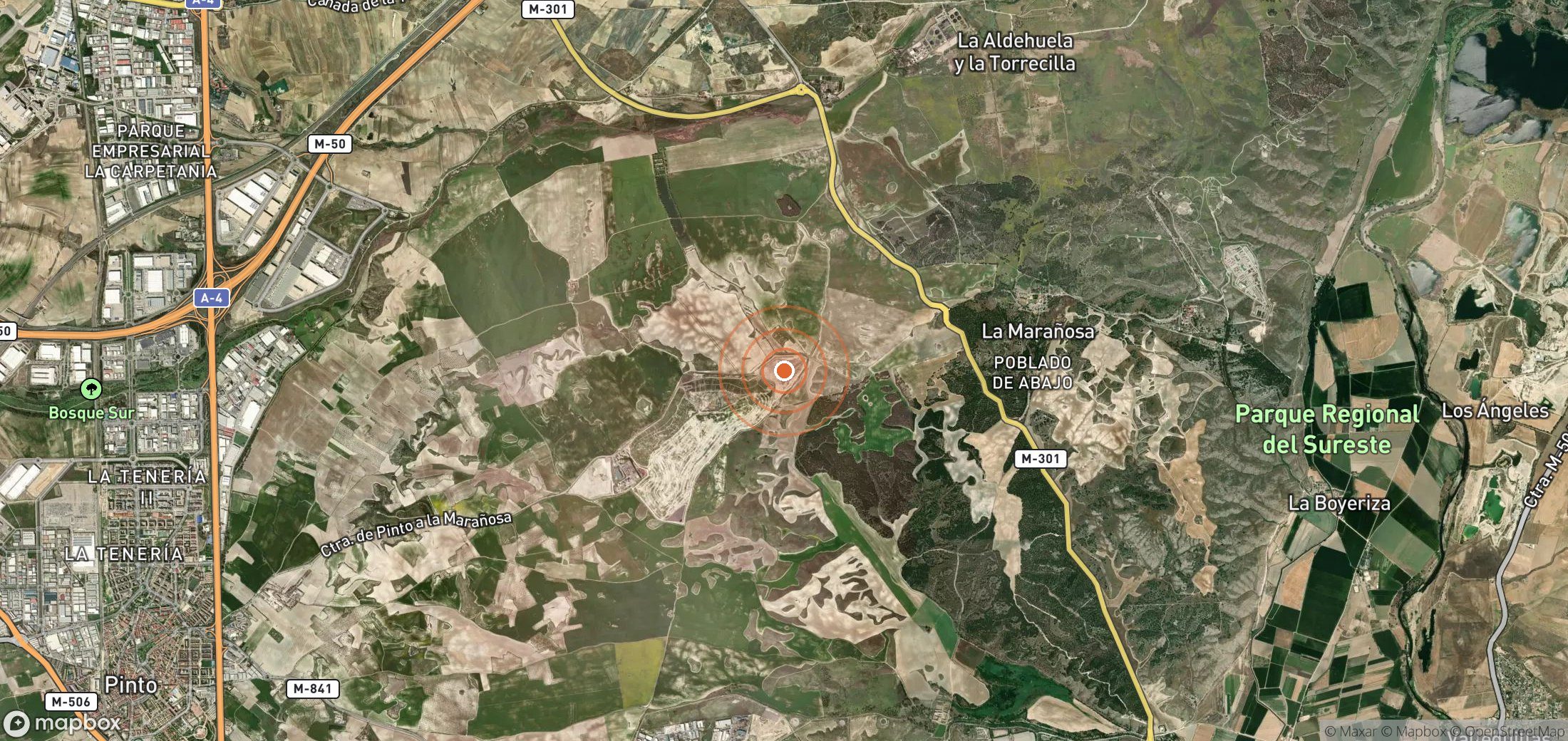 Satellite map of methane plume locations in ESP_S_016