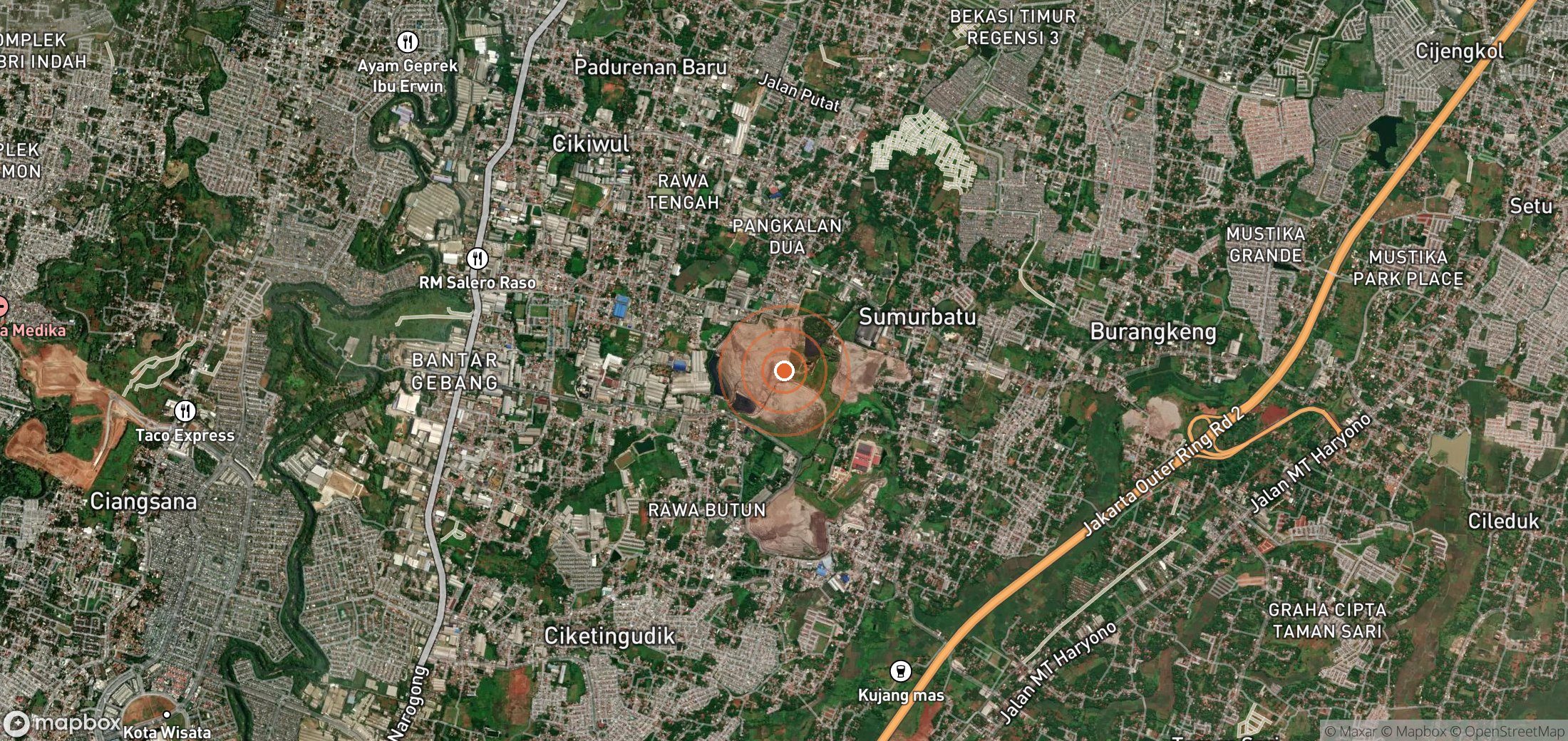 Mapa satelital de plumas de metano en IDN_S_007