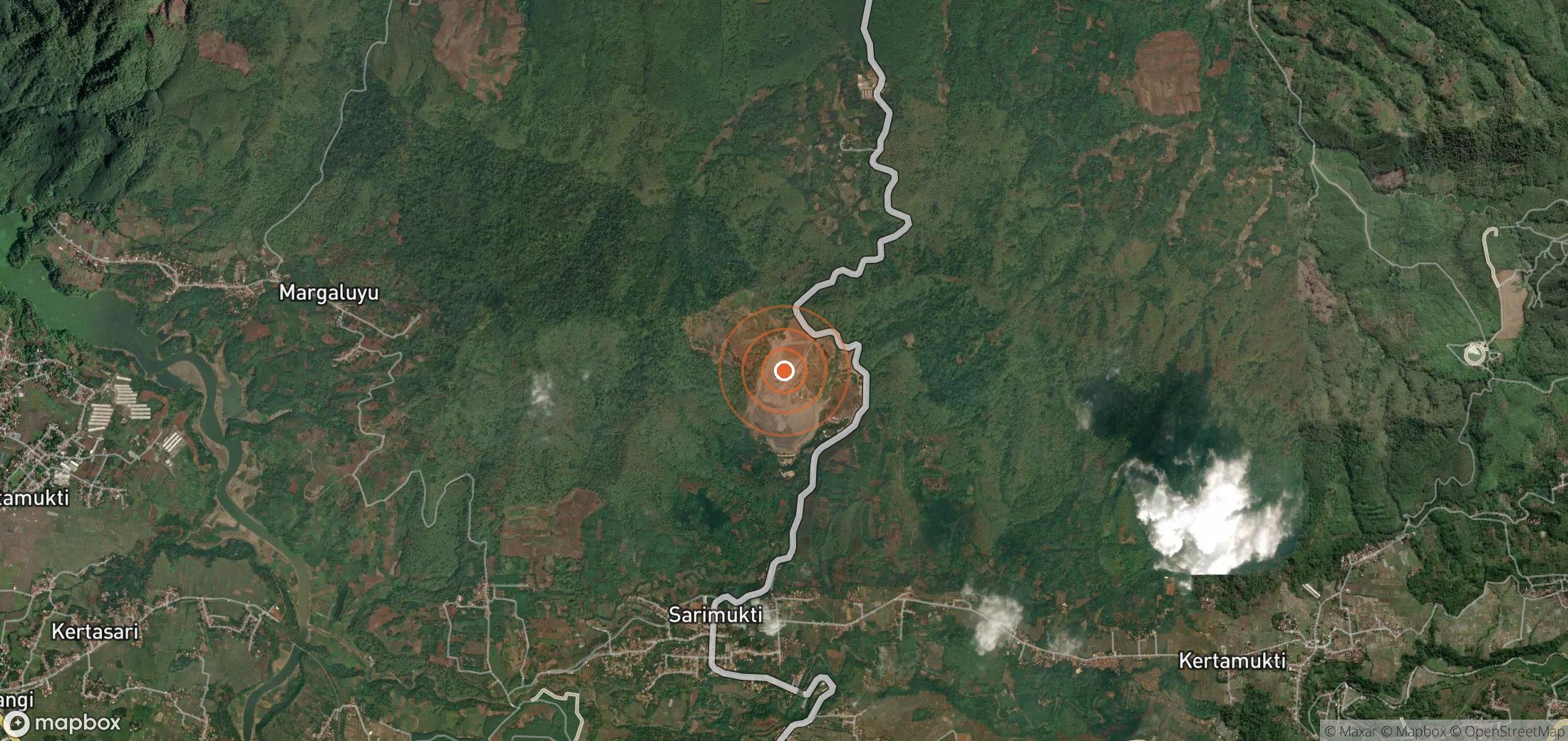 Mapa satelital de plumas de metano en IDN_S_009