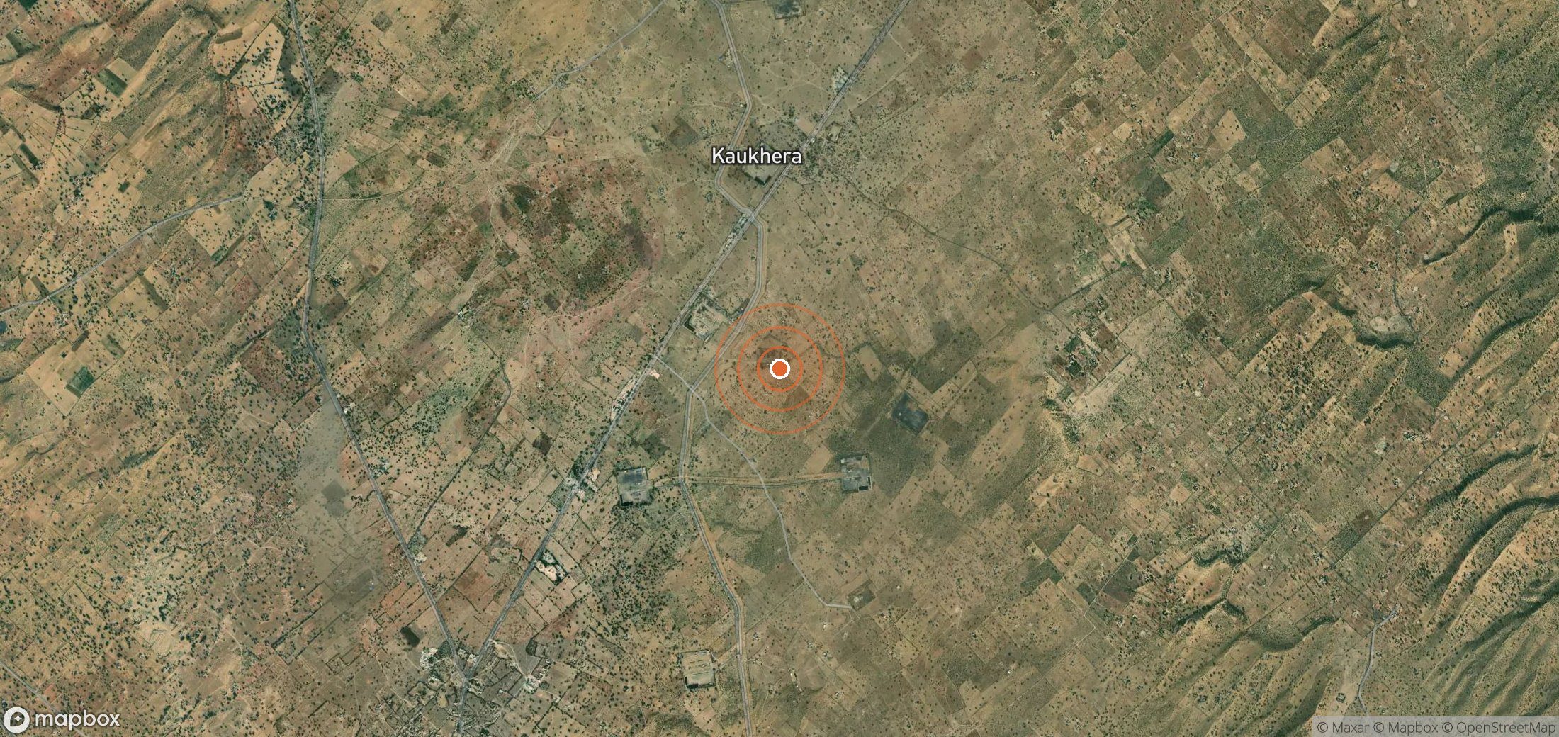 Satellite map of methane plume locations in IND_S_010