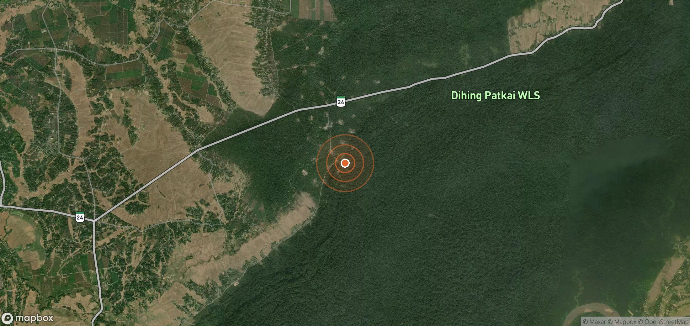 Satellite map of methane plume locations in IND_S_018