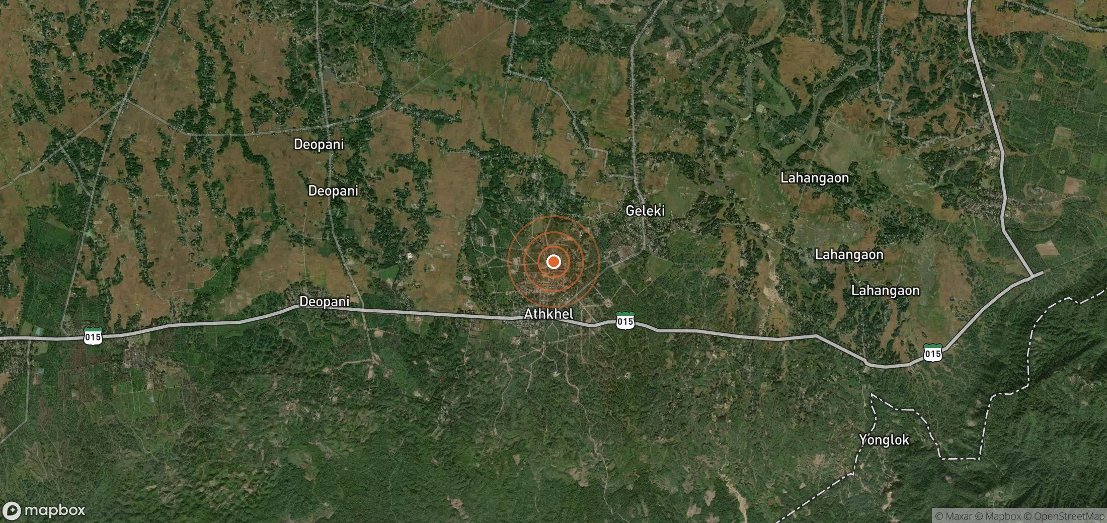Satellite map of methane plume locations in IND_S_036