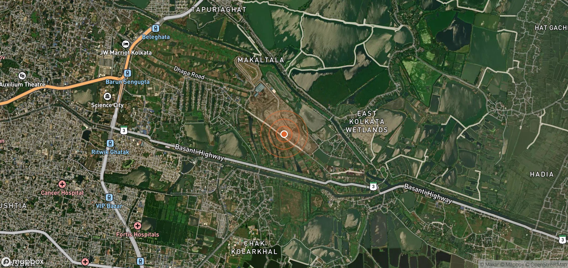 Satellite map of methane plume locations in IND_S_056