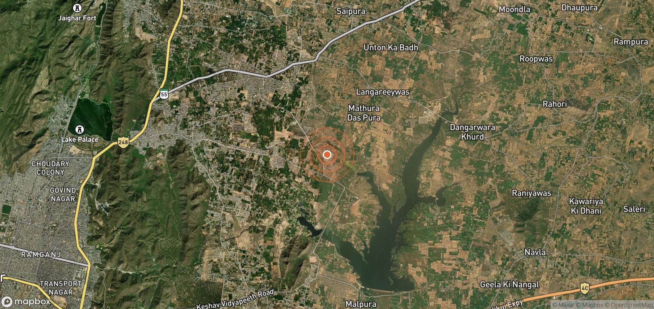 Satellite map of methane plume locations in IND_S_078