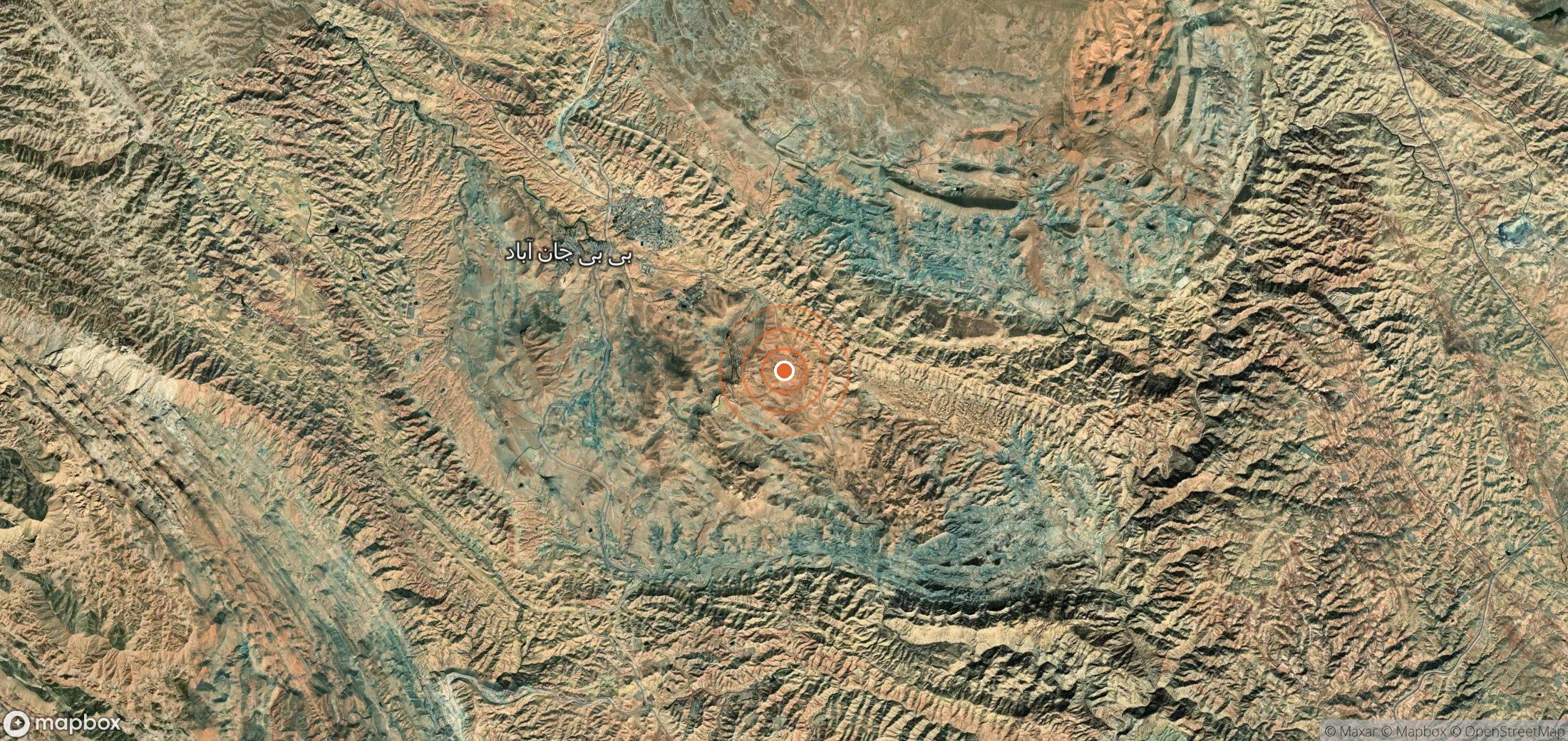 Satellite map of methane plume locations in IRN_S_012