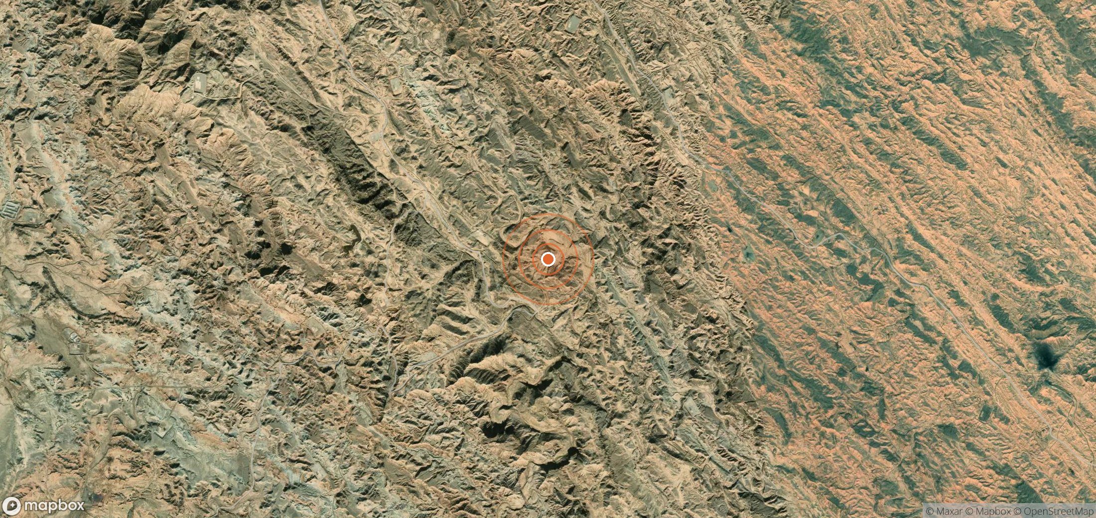 Satellite map of methane plume locations in IRN_S_018
