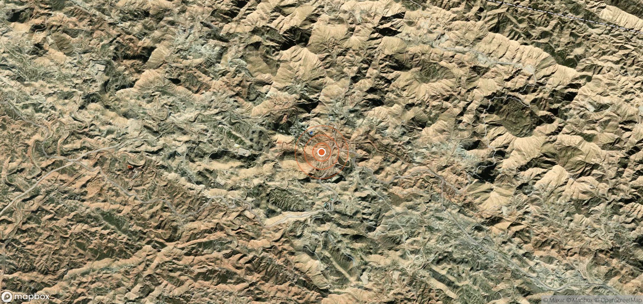 Satellite map of methane plume locations in IRN_S_034