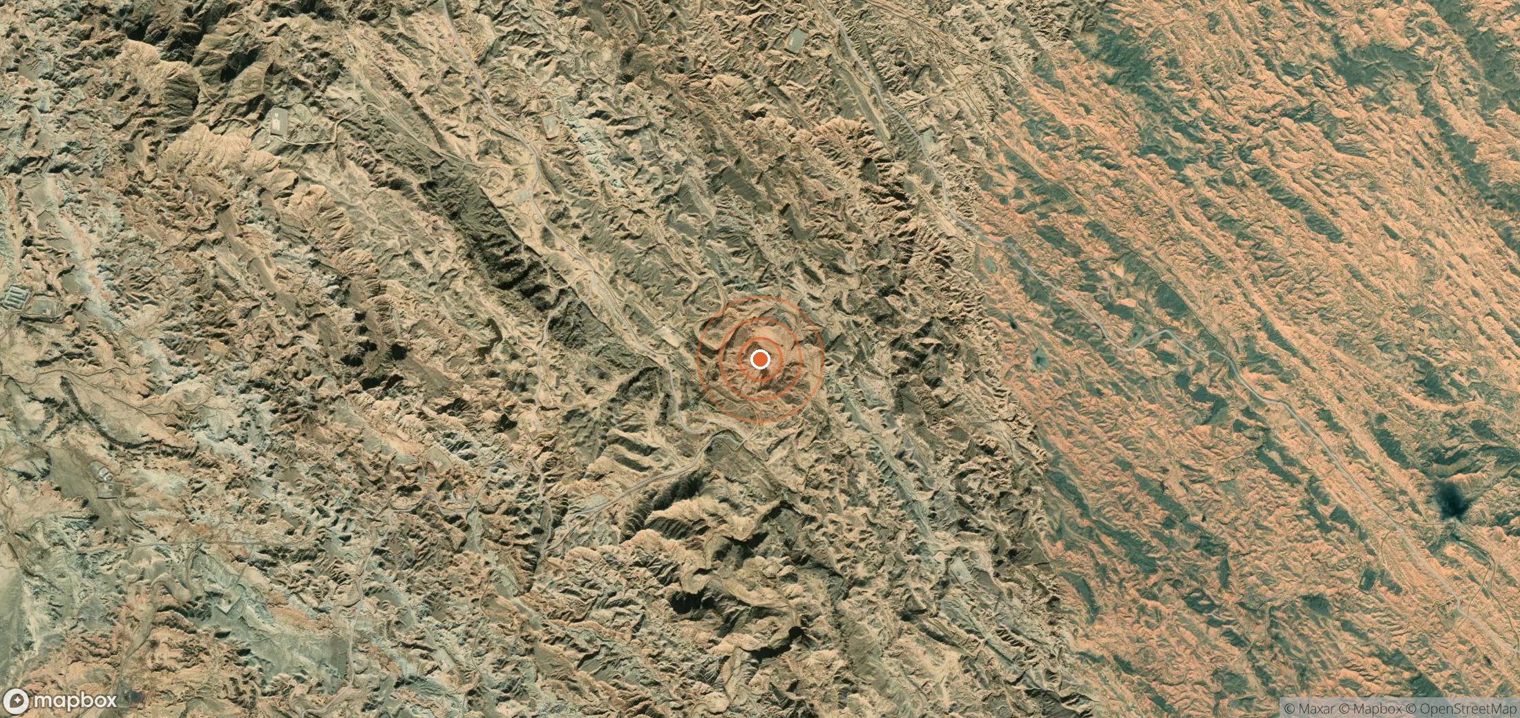 Satellite map of methane plume locations in IRN_S_057