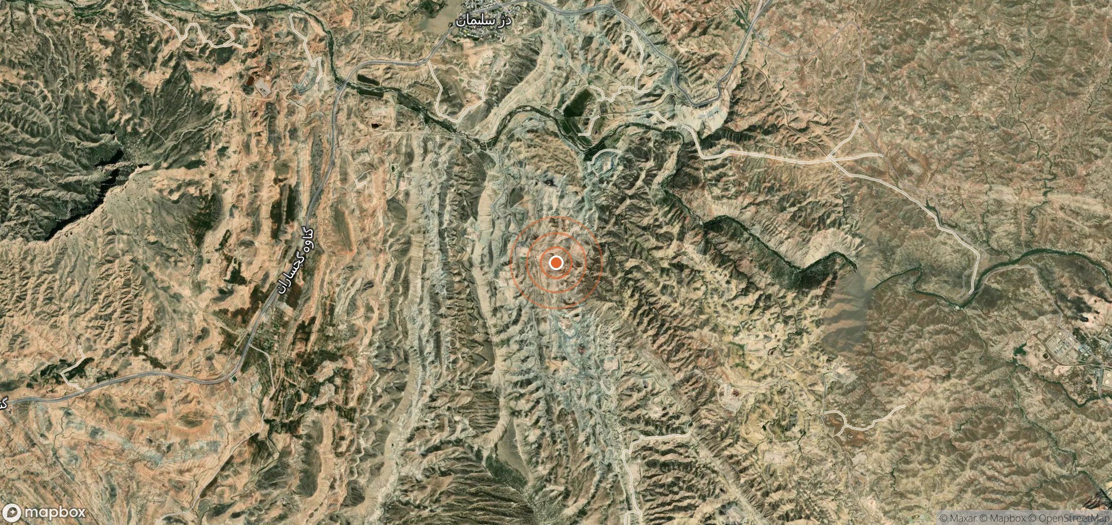 Satellite map of methane plume locations in IRN_S_060