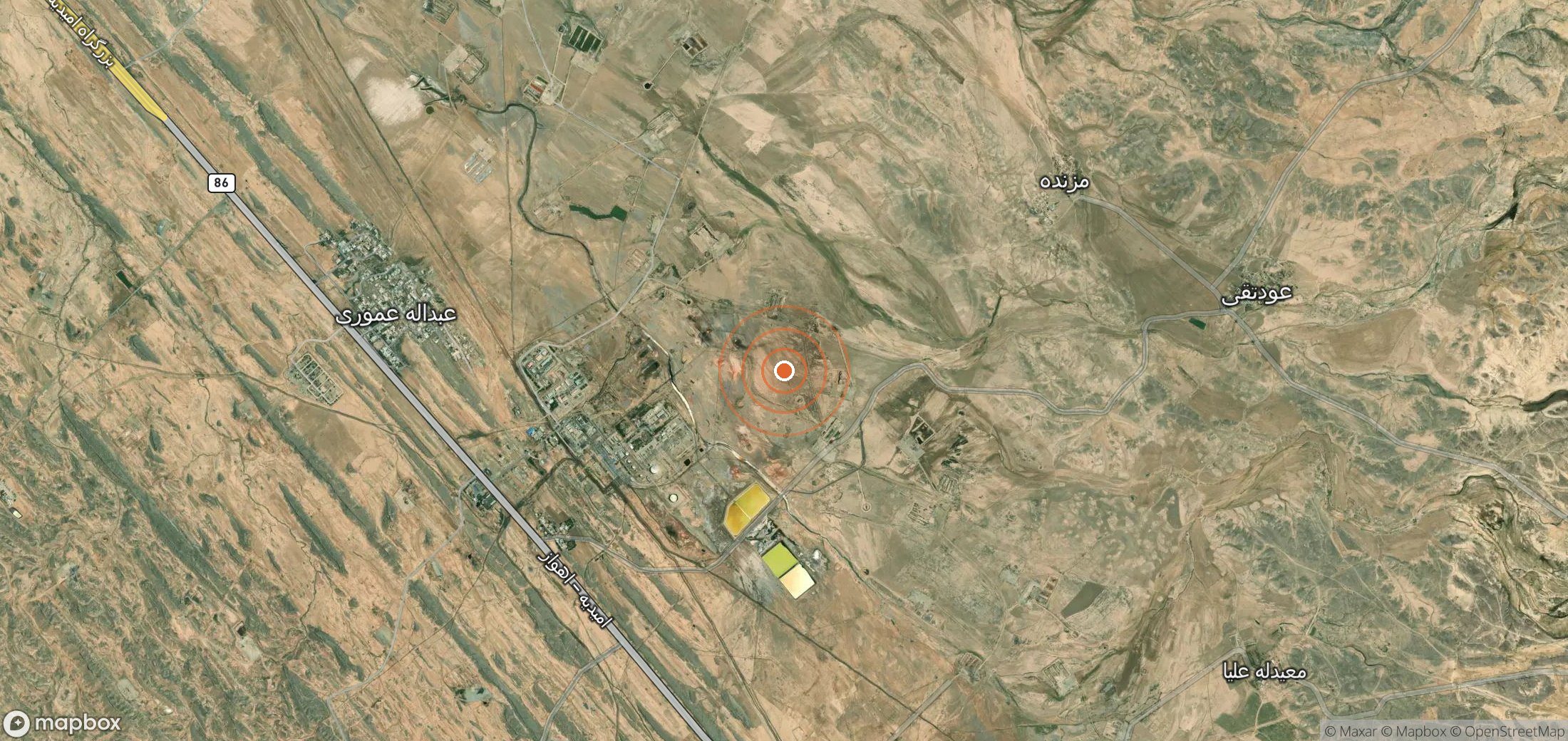 Satellite map of methane plume locations in IRN_S_090