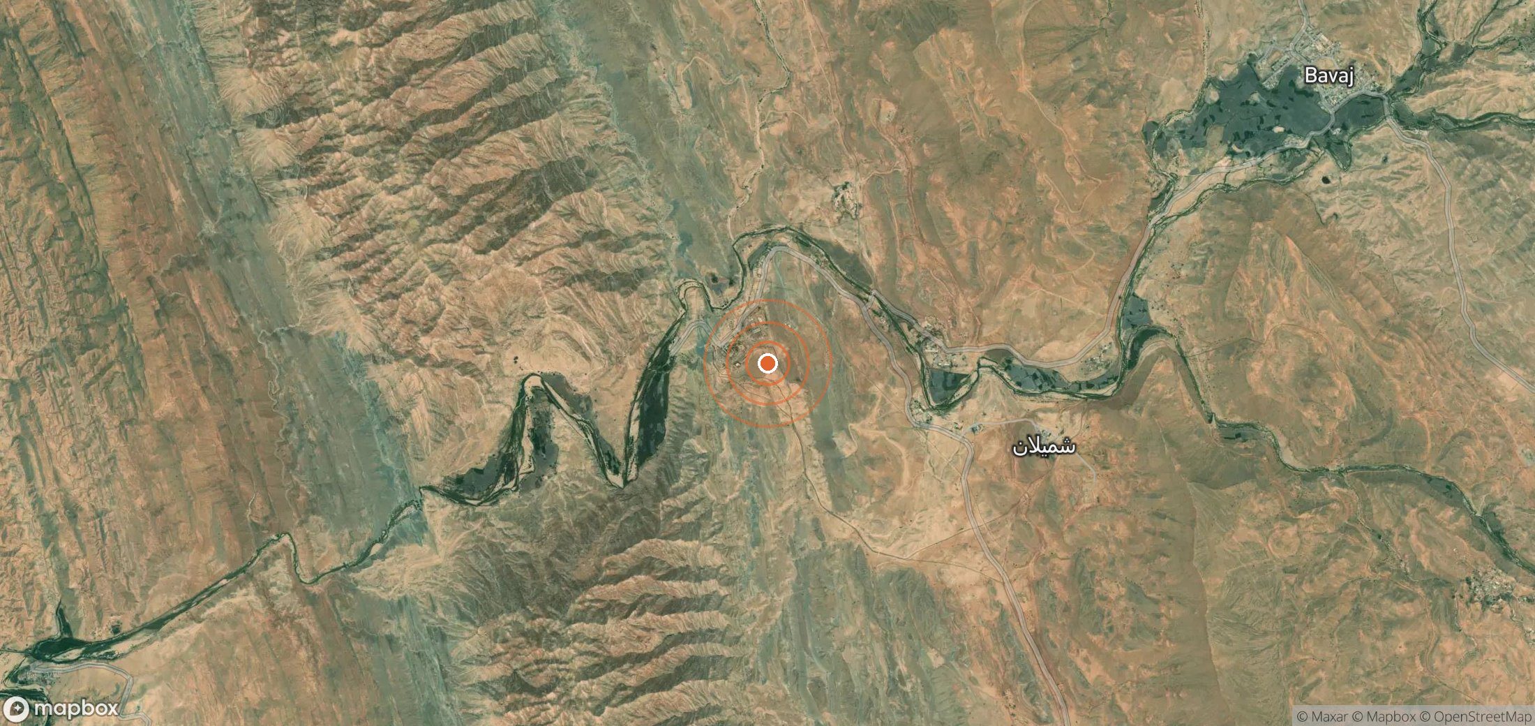 Mapa satelital de plumas de metano en IRN_S_102