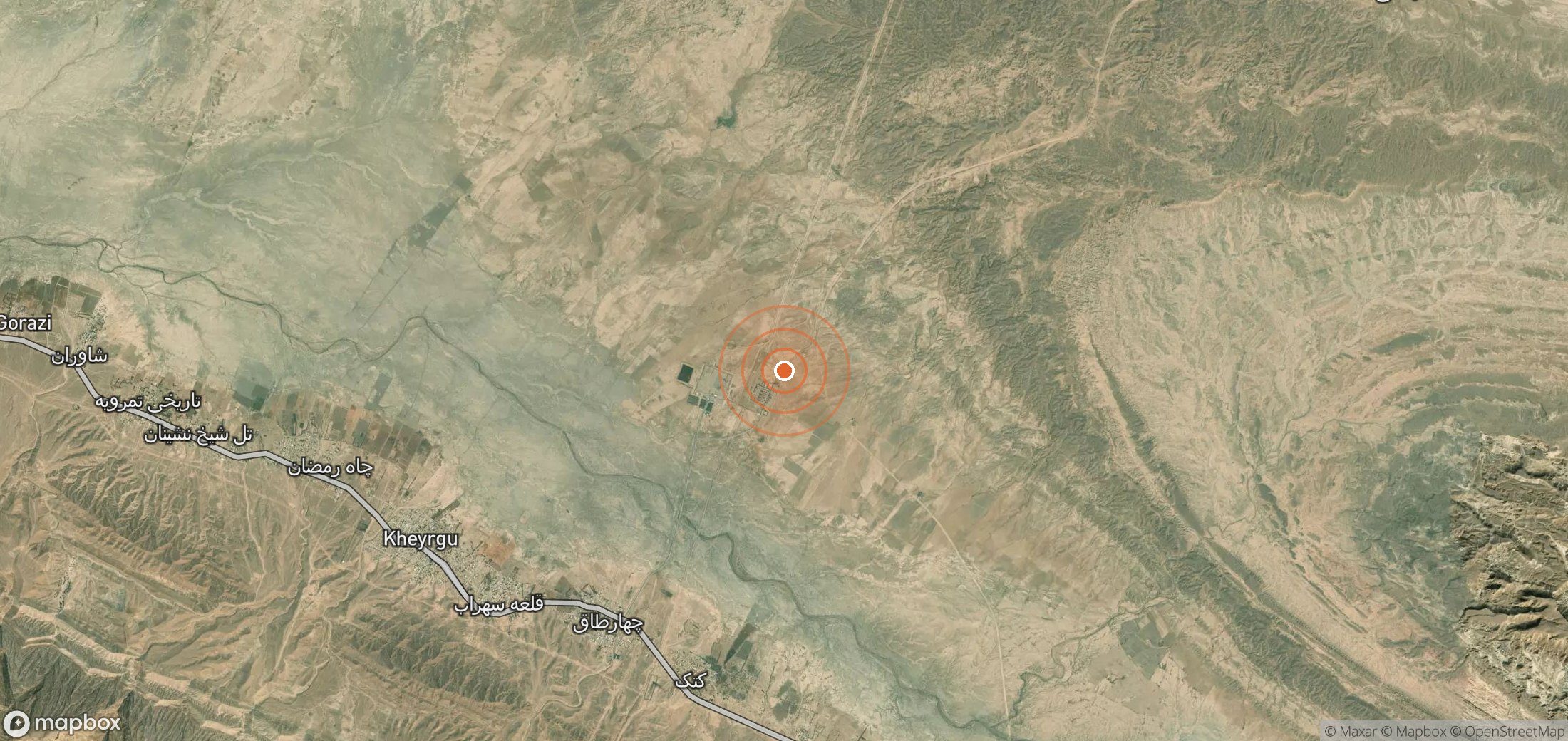Satellite map of methane plume locations in IRN_S_115