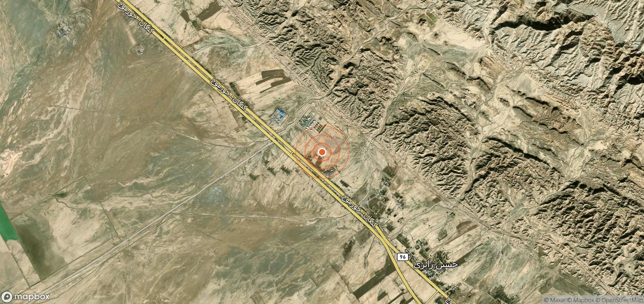 Satellite map of methane plume locations in IRN_S_144