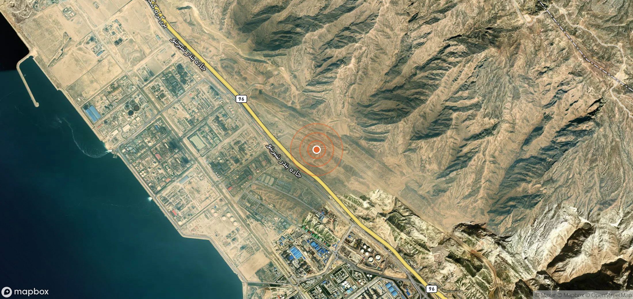 Satellite map of methane plume locations in IRN_S_157
