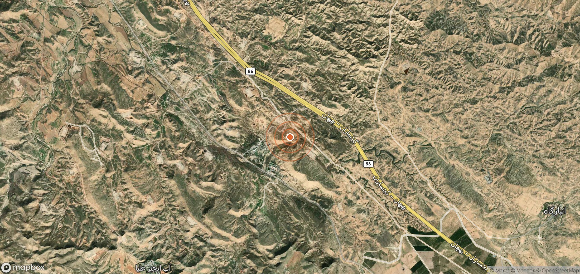 Satellite map of methane plume locations in IRN_S_202