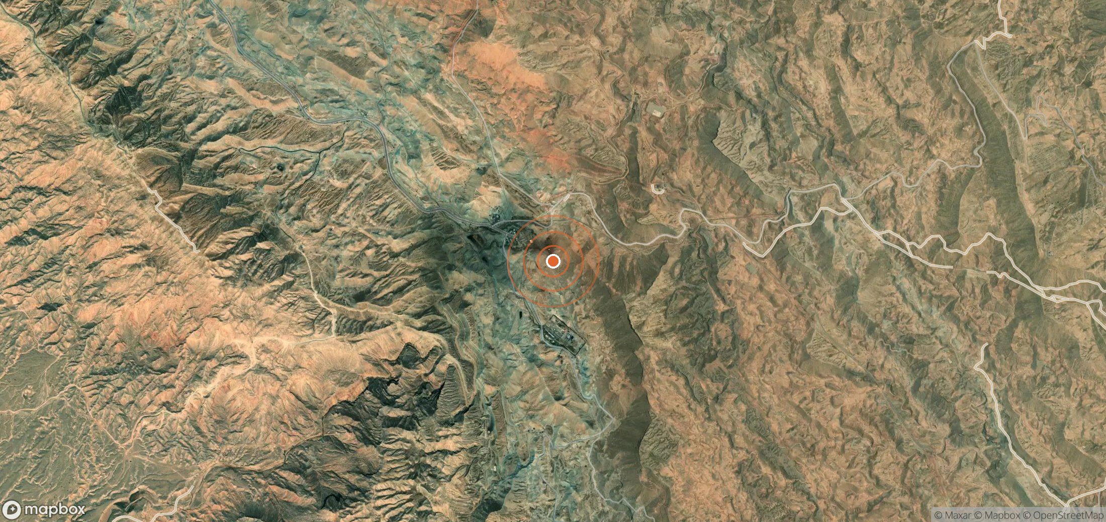 Satellite map of methane plume locations in IRN_S_212