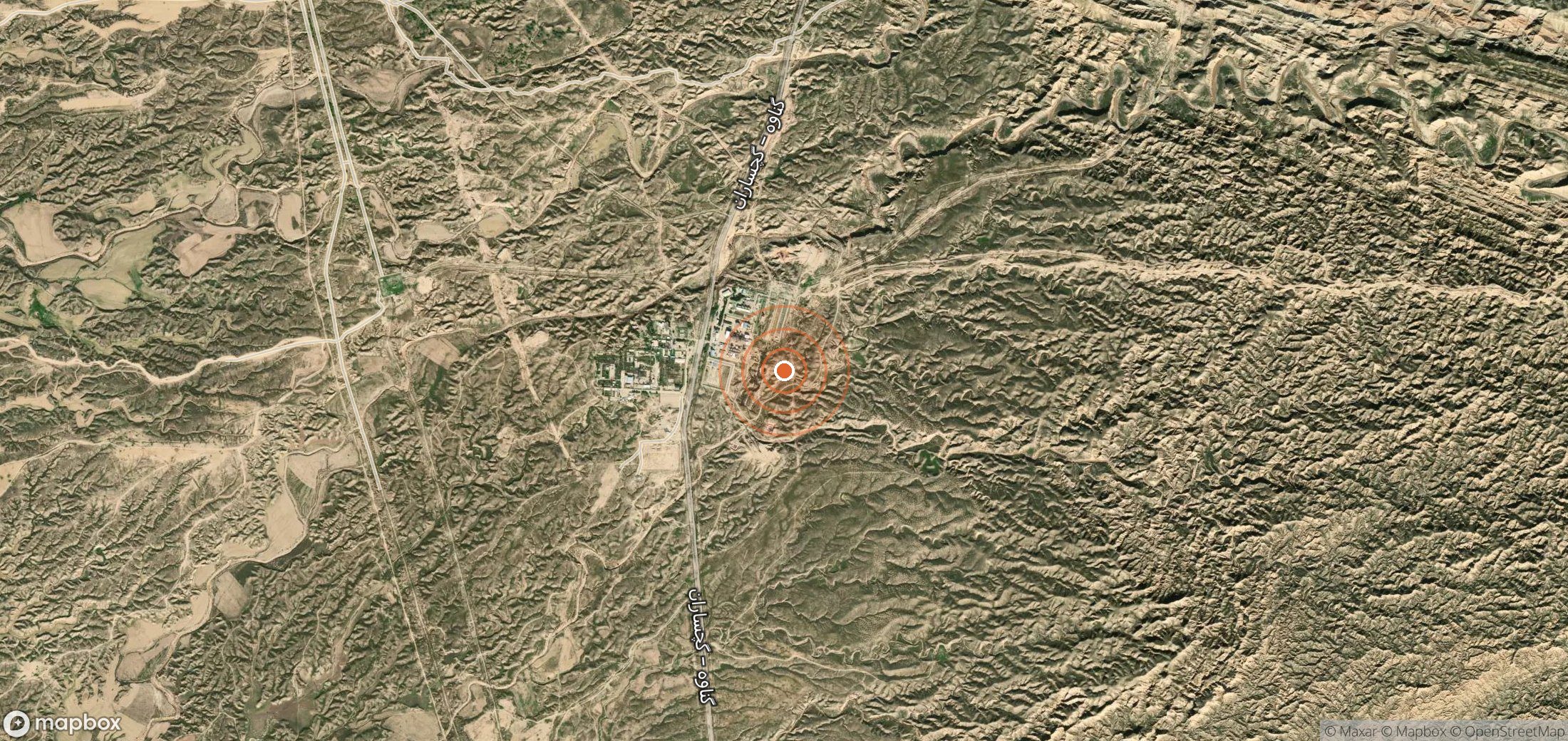 Satellite map of methane plume locations in IRN_S_221
