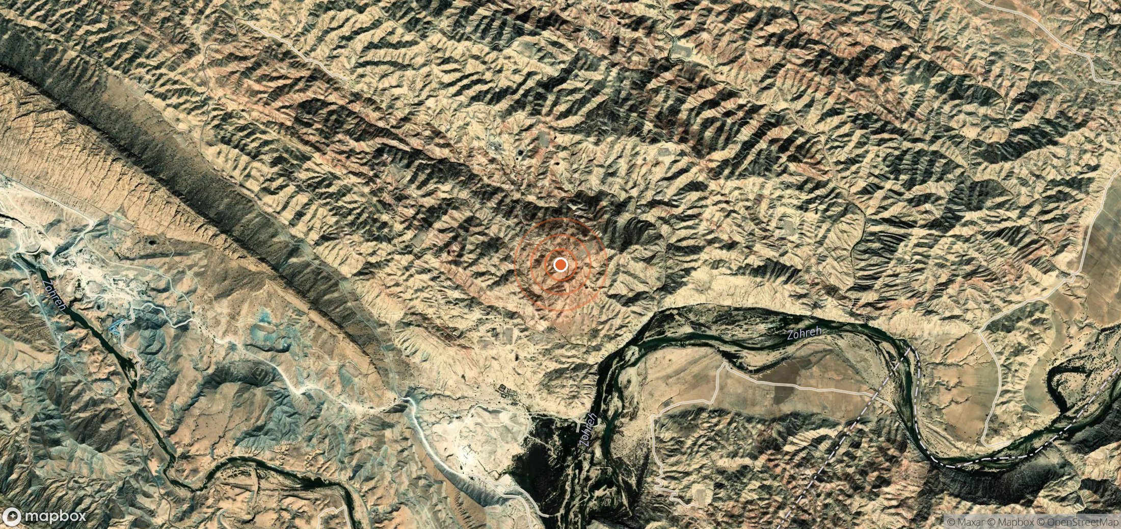 Satellite map of methane plume locations in IRN_S_233
