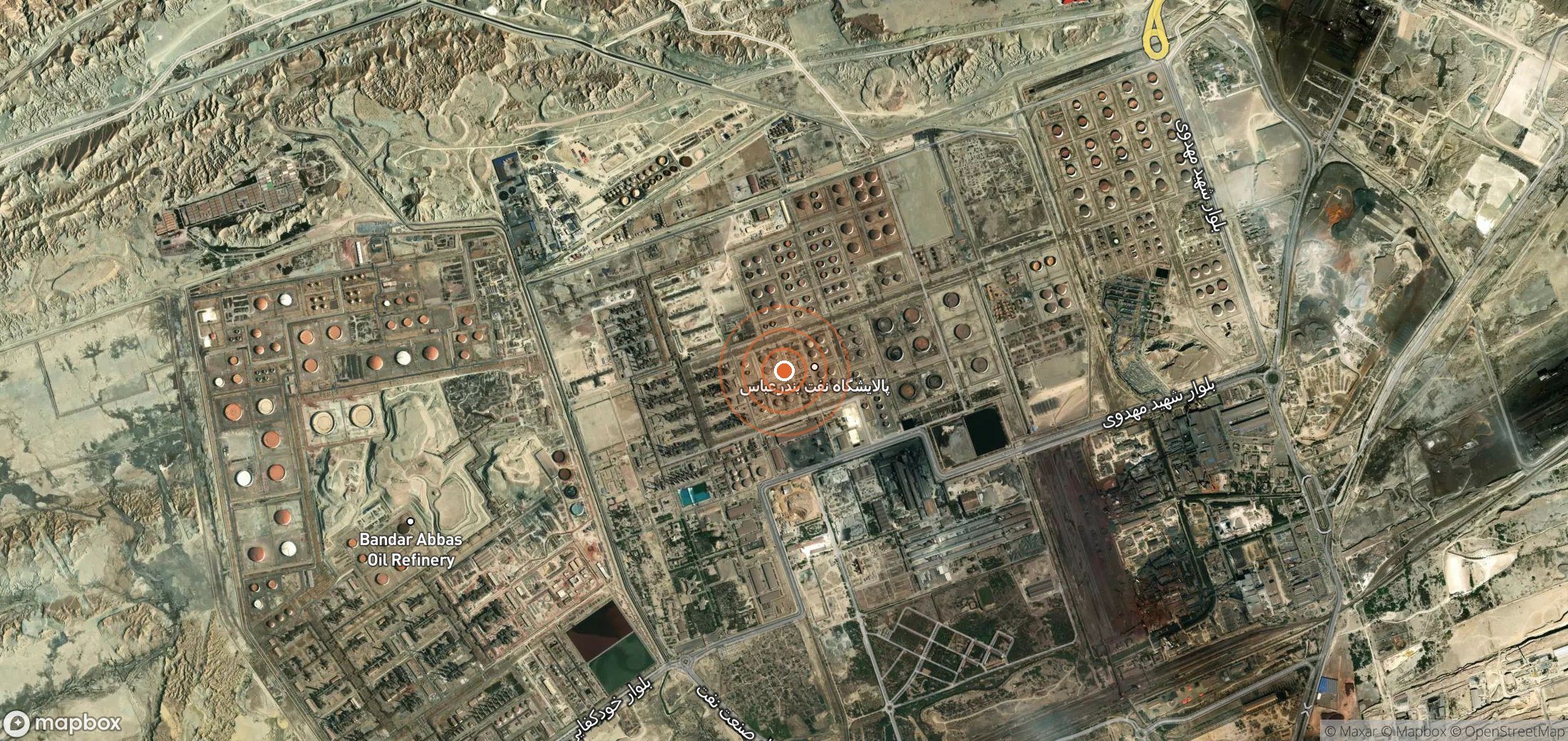 Satellite map of methane plume locations in IRN_S_250