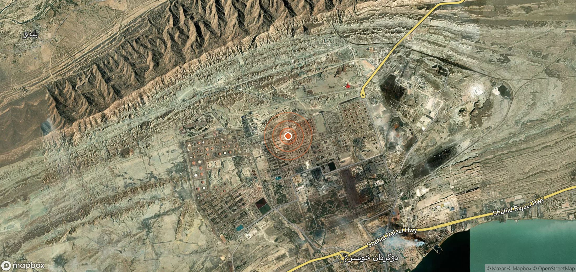 Satellite map of methane plume locations in IRN_S_251