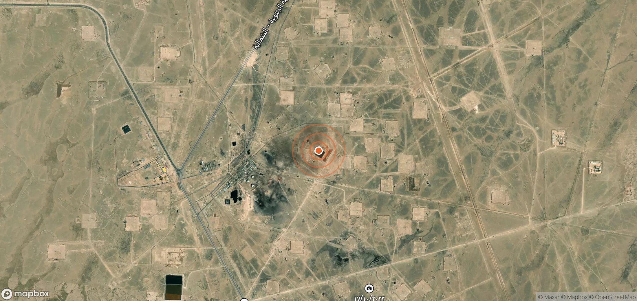 Mapa satelital de plumas de metano en IRQ_S_014