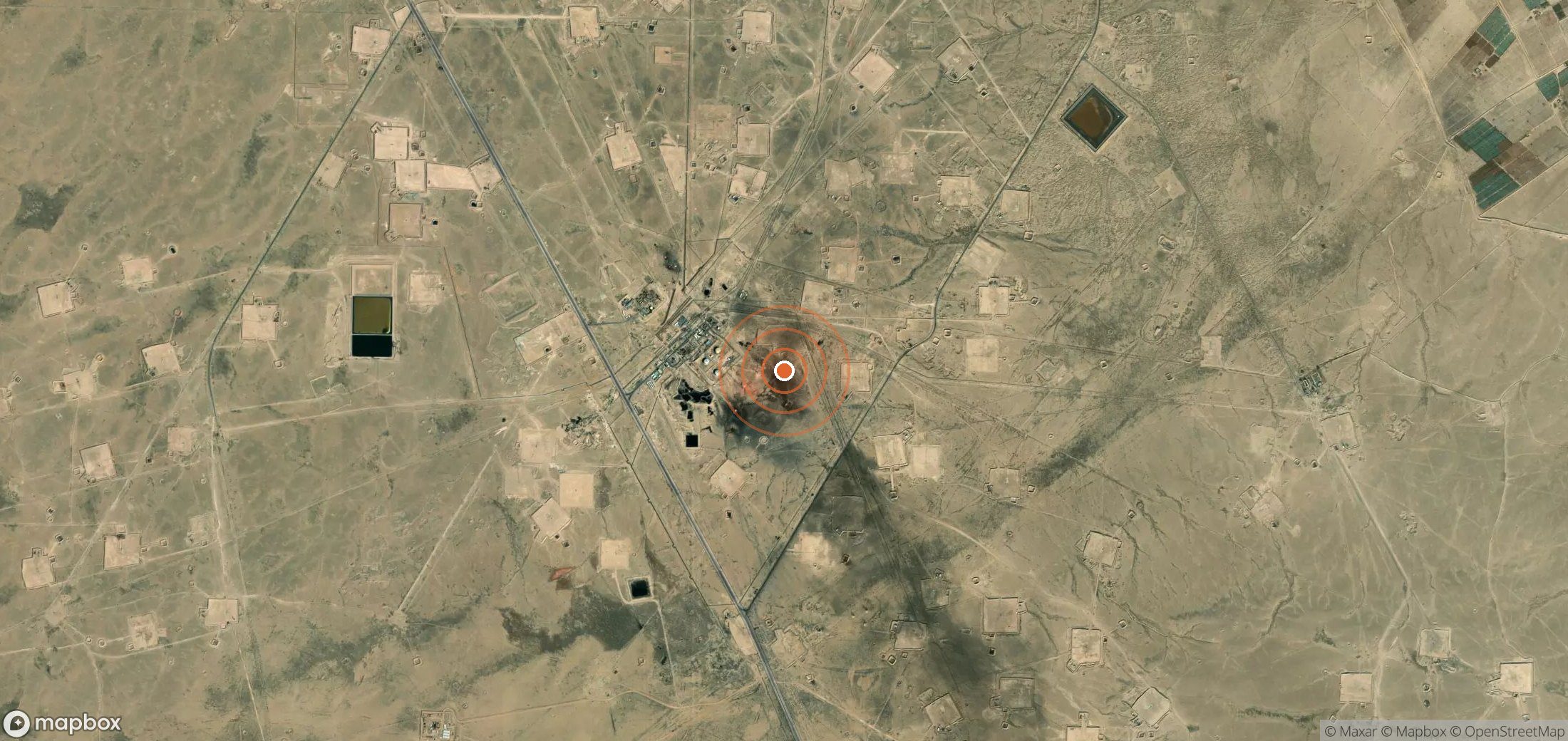 Satellite map of methane plume locations in IRQ_S_022