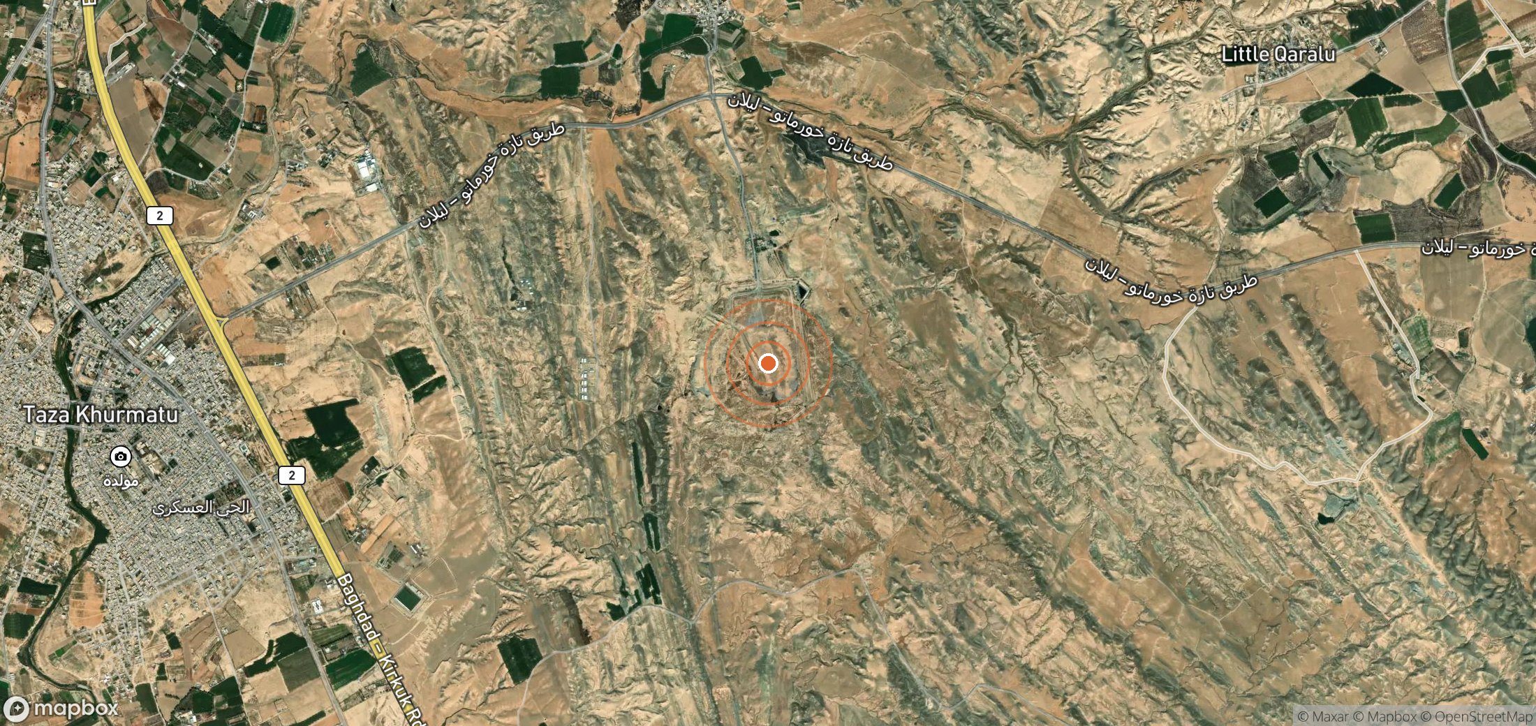Mapa satelital de plumas de metano en IRQ_S_058