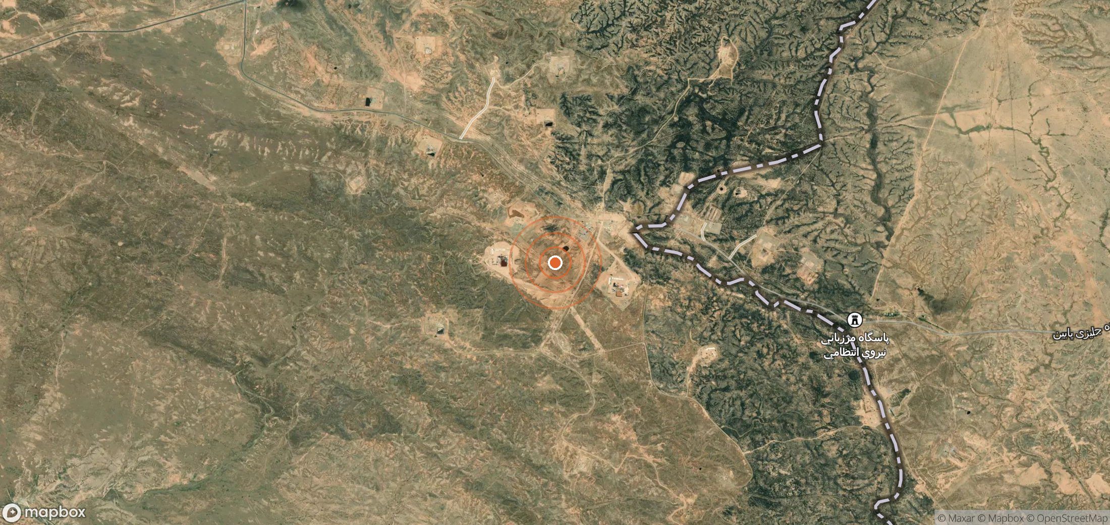 Satellite map of methane plume locations in IRQ_S_074
