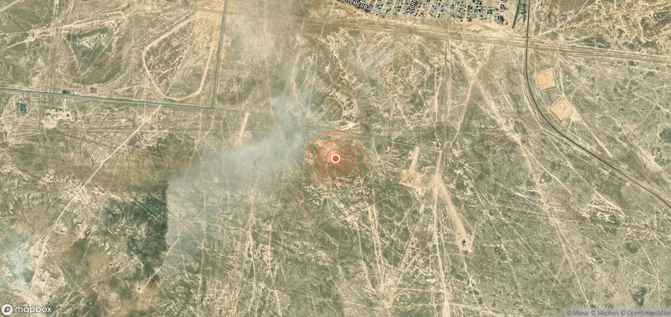 Mapa satelital de plumas de metano en KAZ_S_016