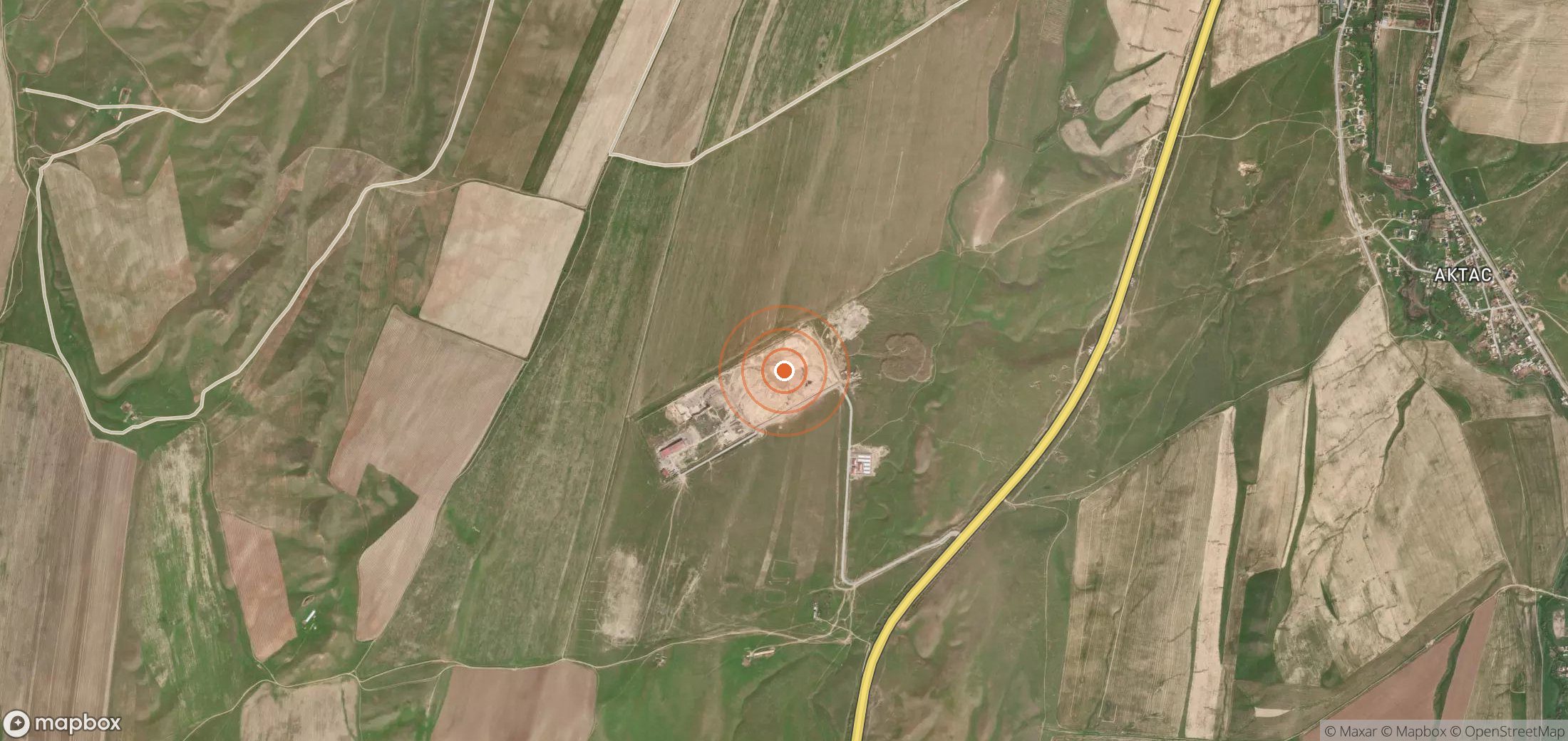 Mapa satelital de plumas de metano en KAZ_S_030