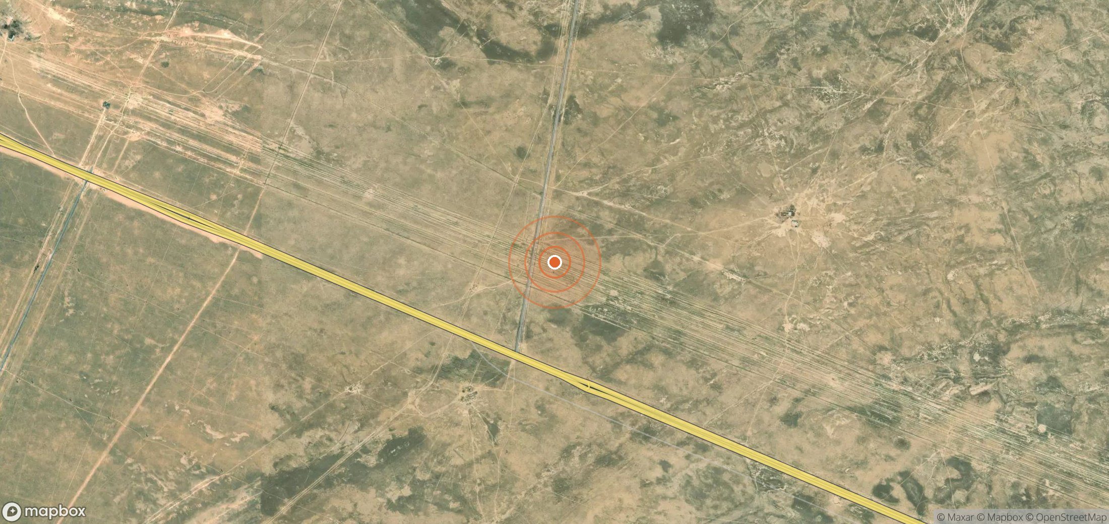 Satellite map of methane plume locations in KAZ_S_036