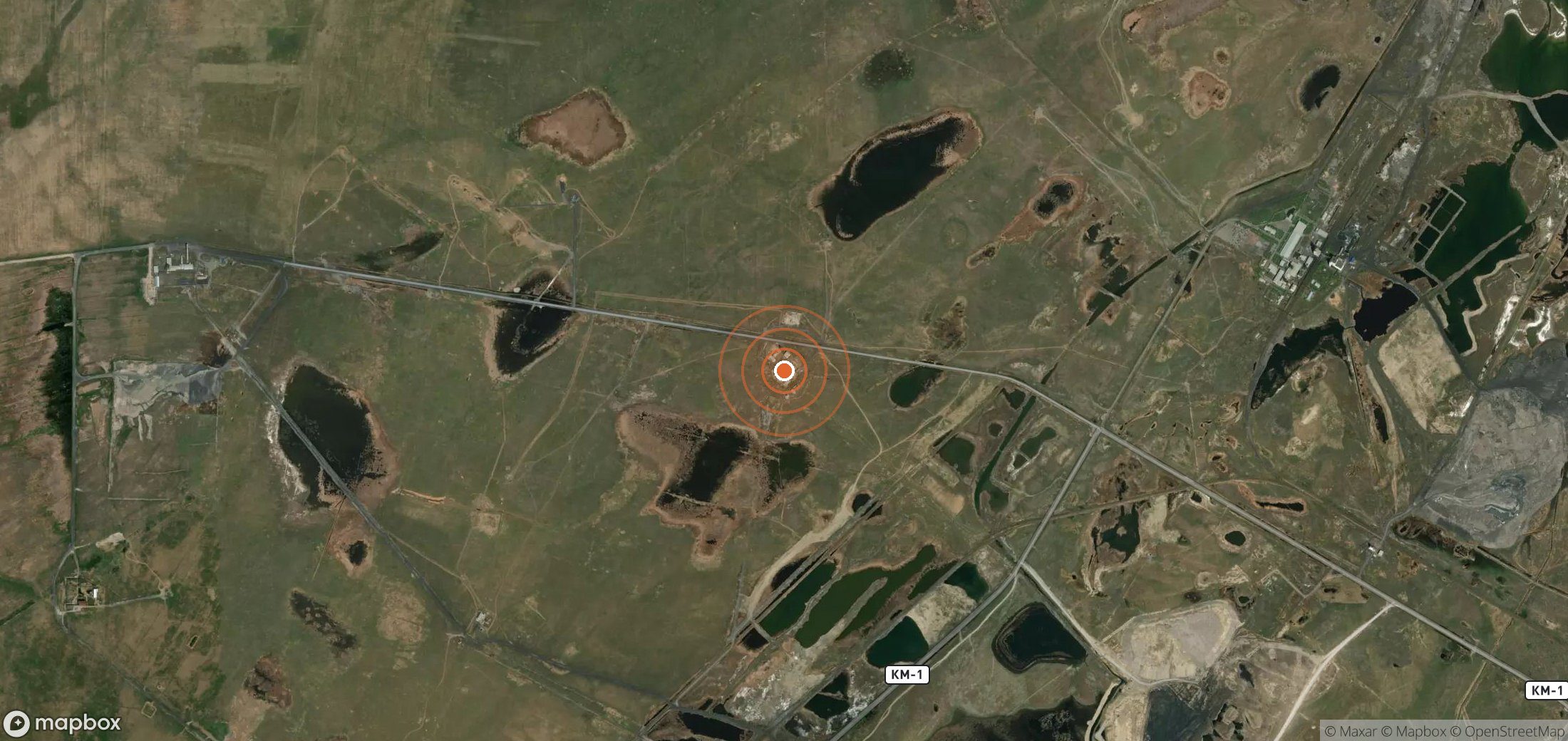 Satellite map of methane plume locations in KAZ_S_043