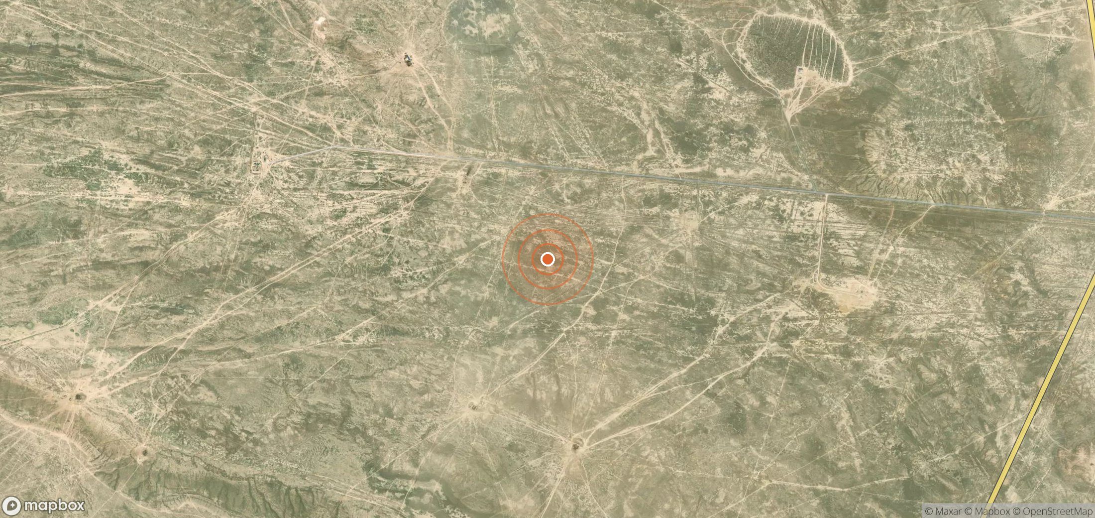 Satellite map of methane plume locations in KAZ_S_068