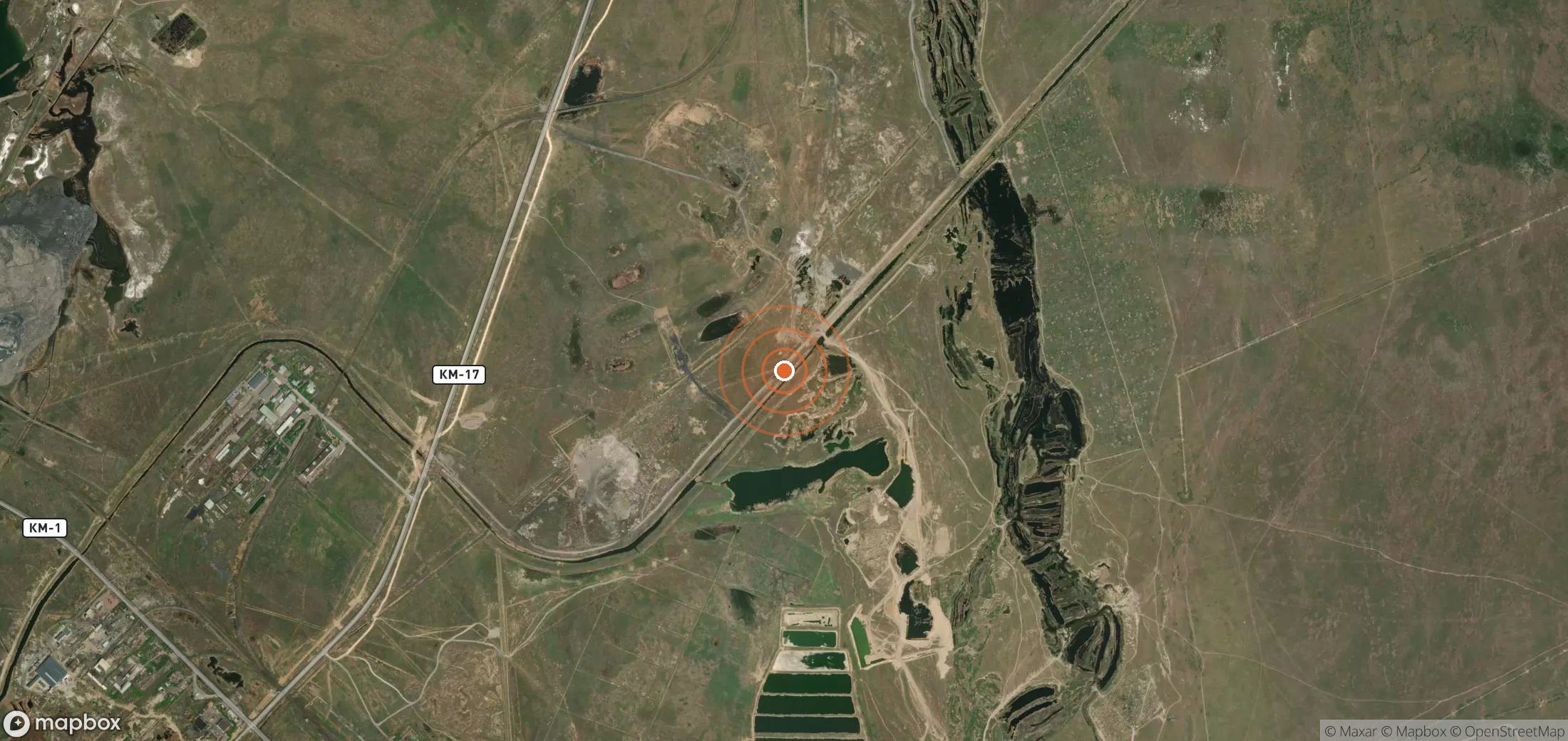 Mapa satelital de plumas de metano en KAZ_S_083