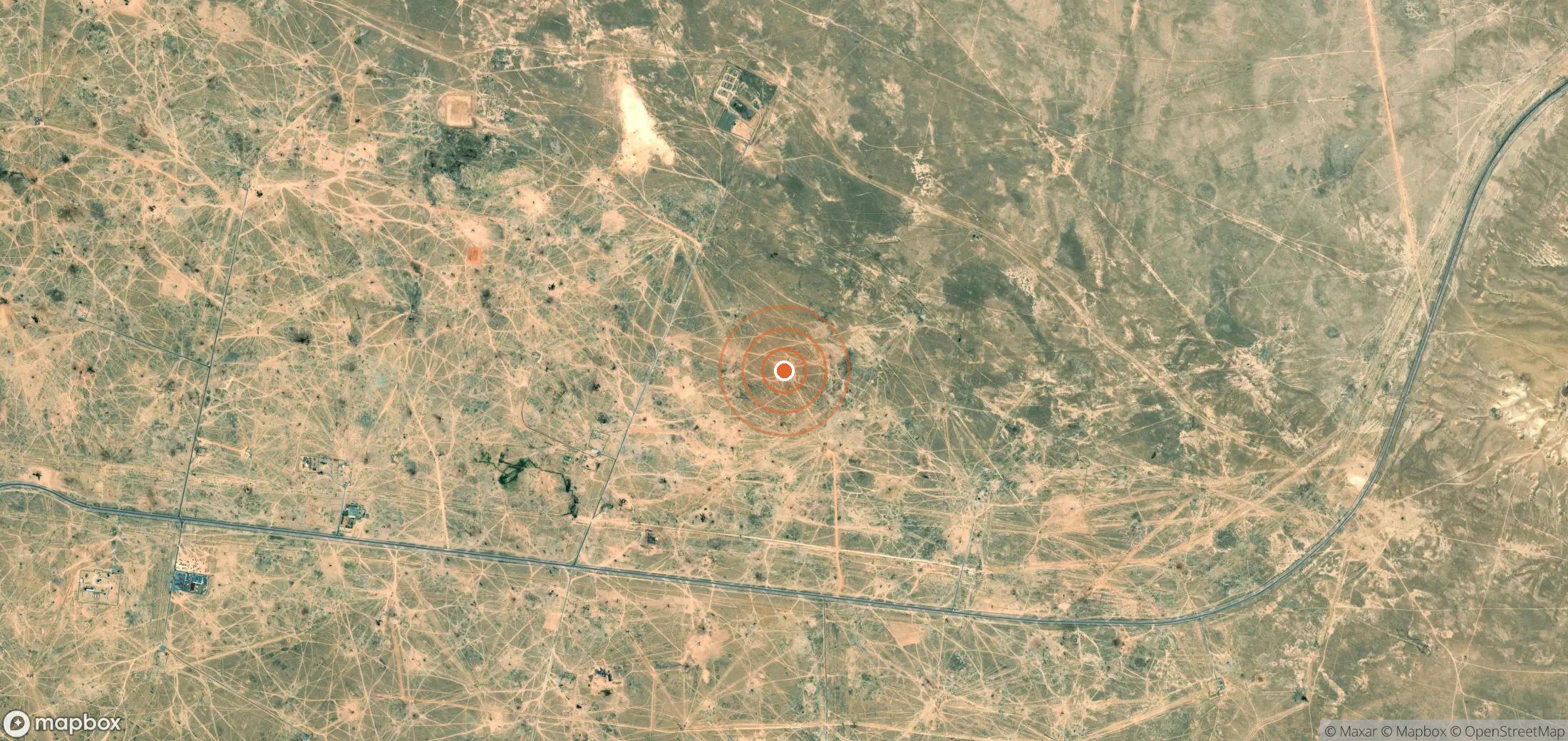 Satellite map of methane plume locations in KAZ_S_104