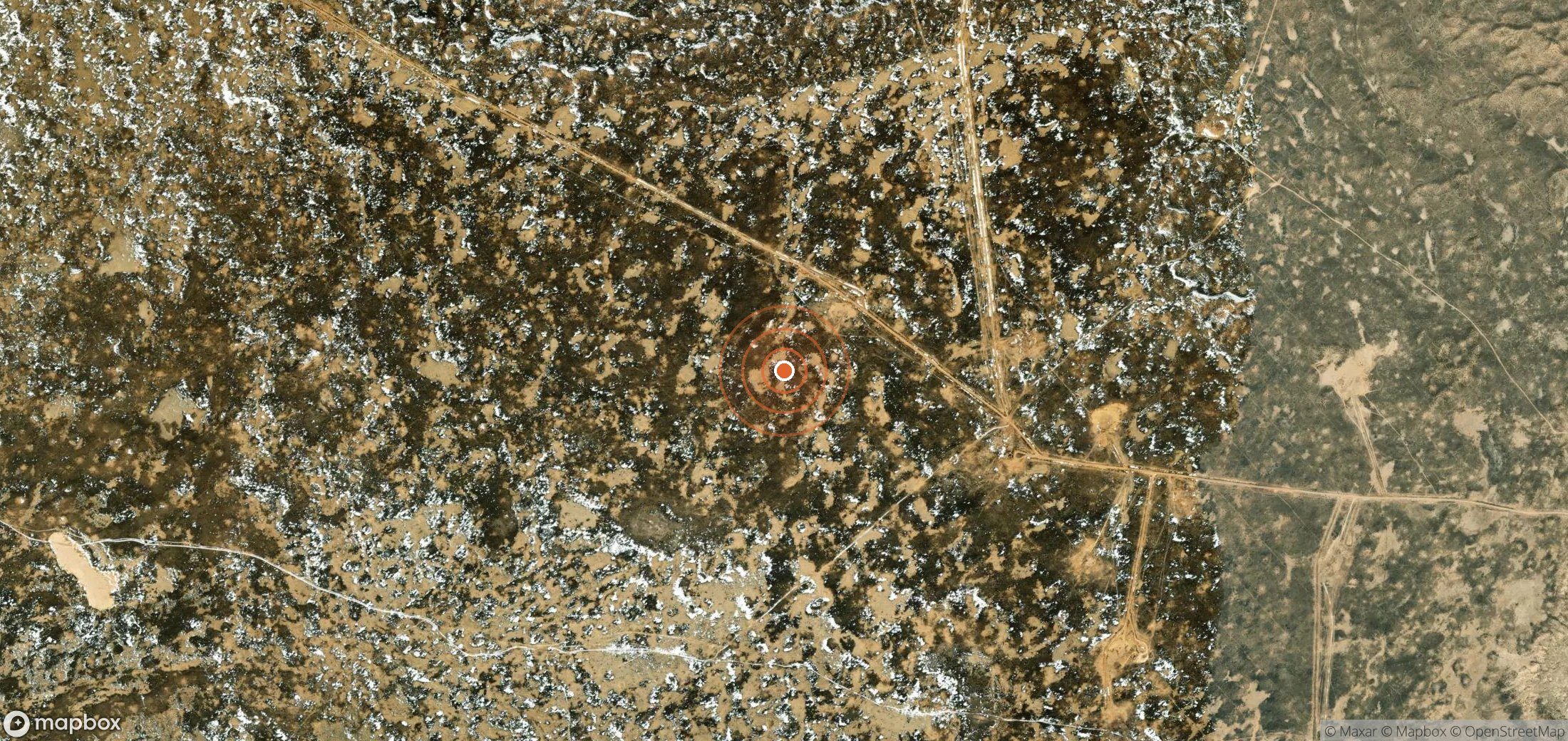 Satellite map of methane plume locations in KAZ_S_151