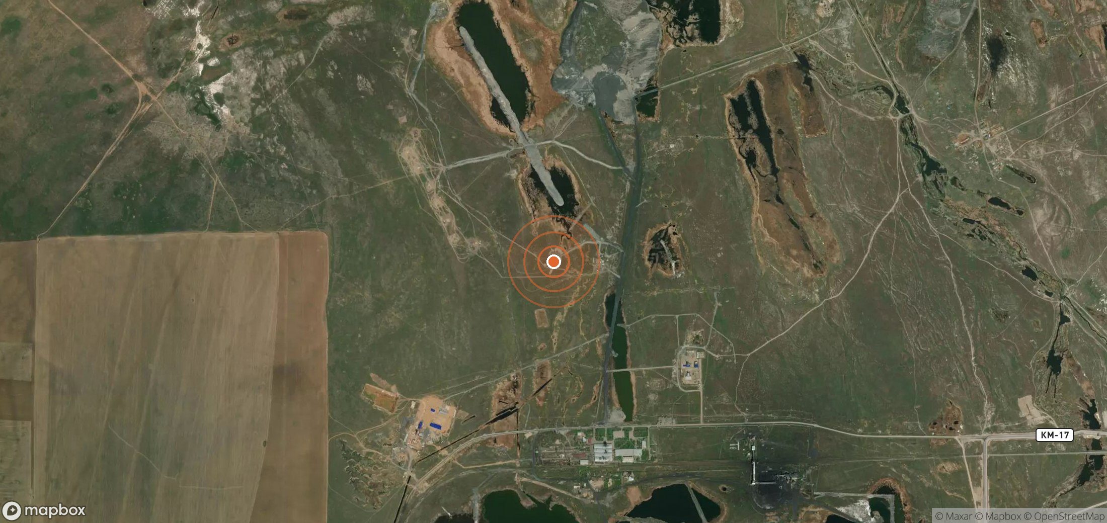 Mapa satelital de plumas de metano en KAZ_S_152