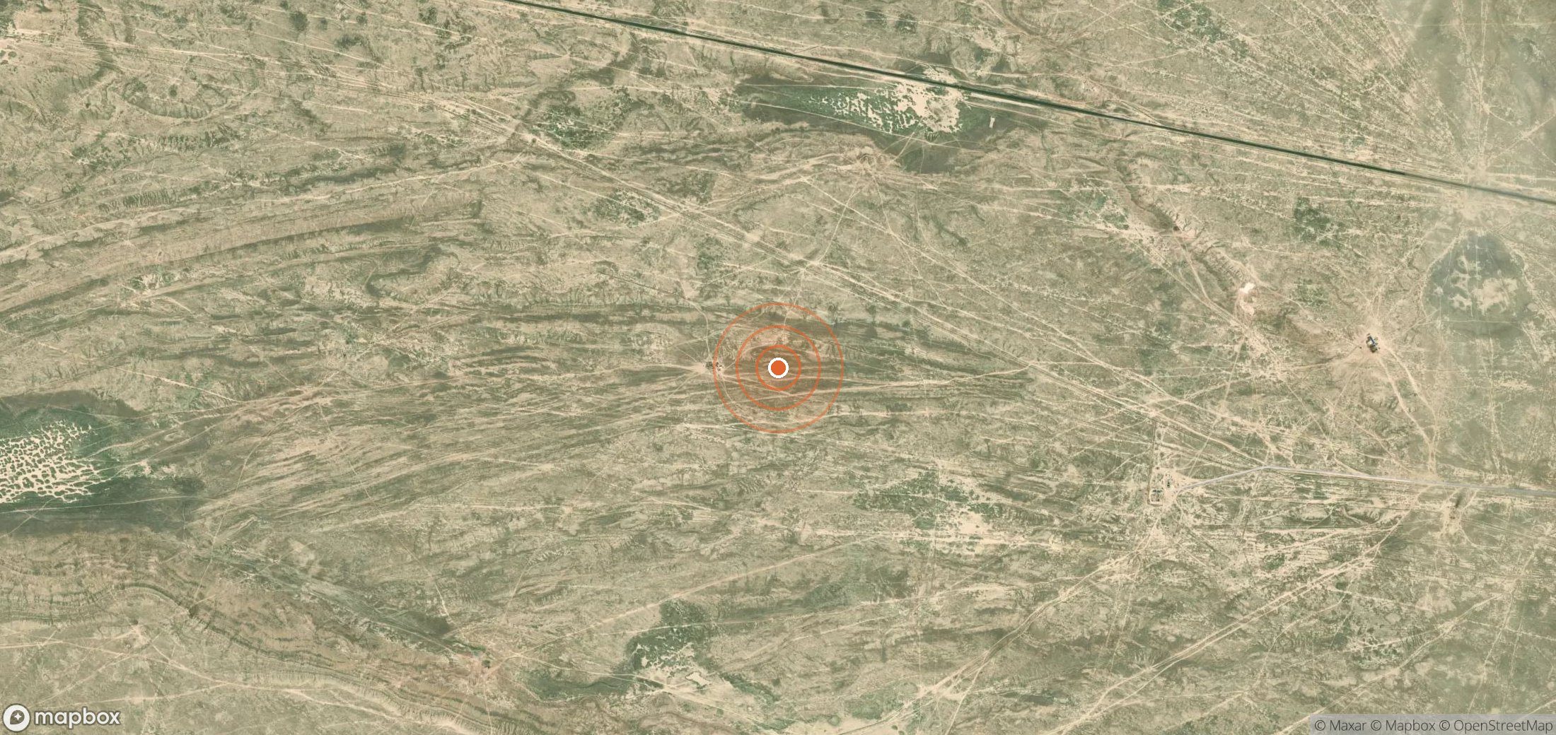 Satellite map of methane plume locations in KAZ_S_157
