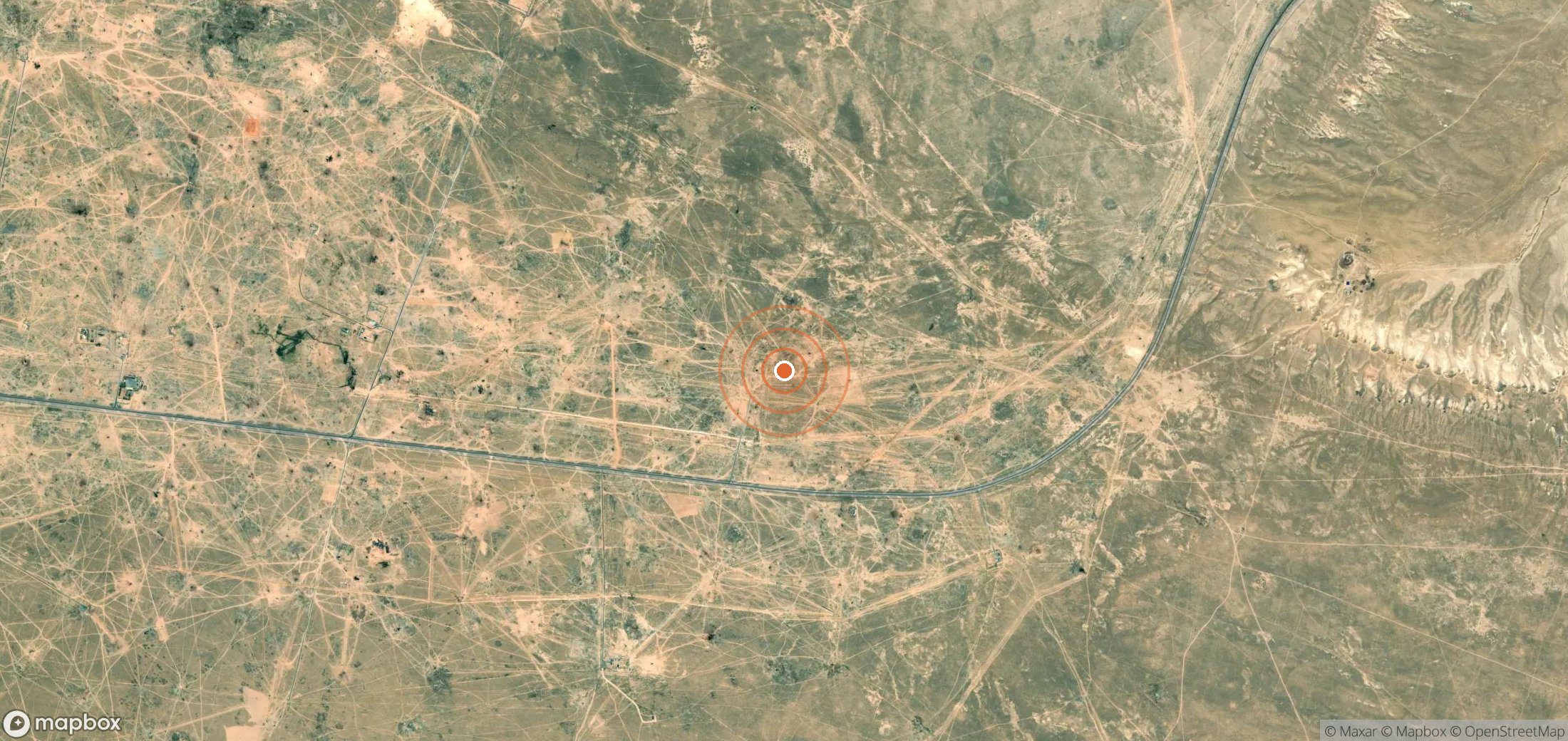 Satellite map of methane plume locations in KAZ_S_175