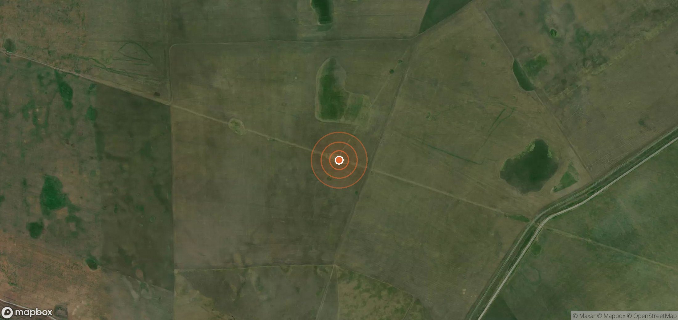 Satellite map of methane plume locations in KAZ_S_187
