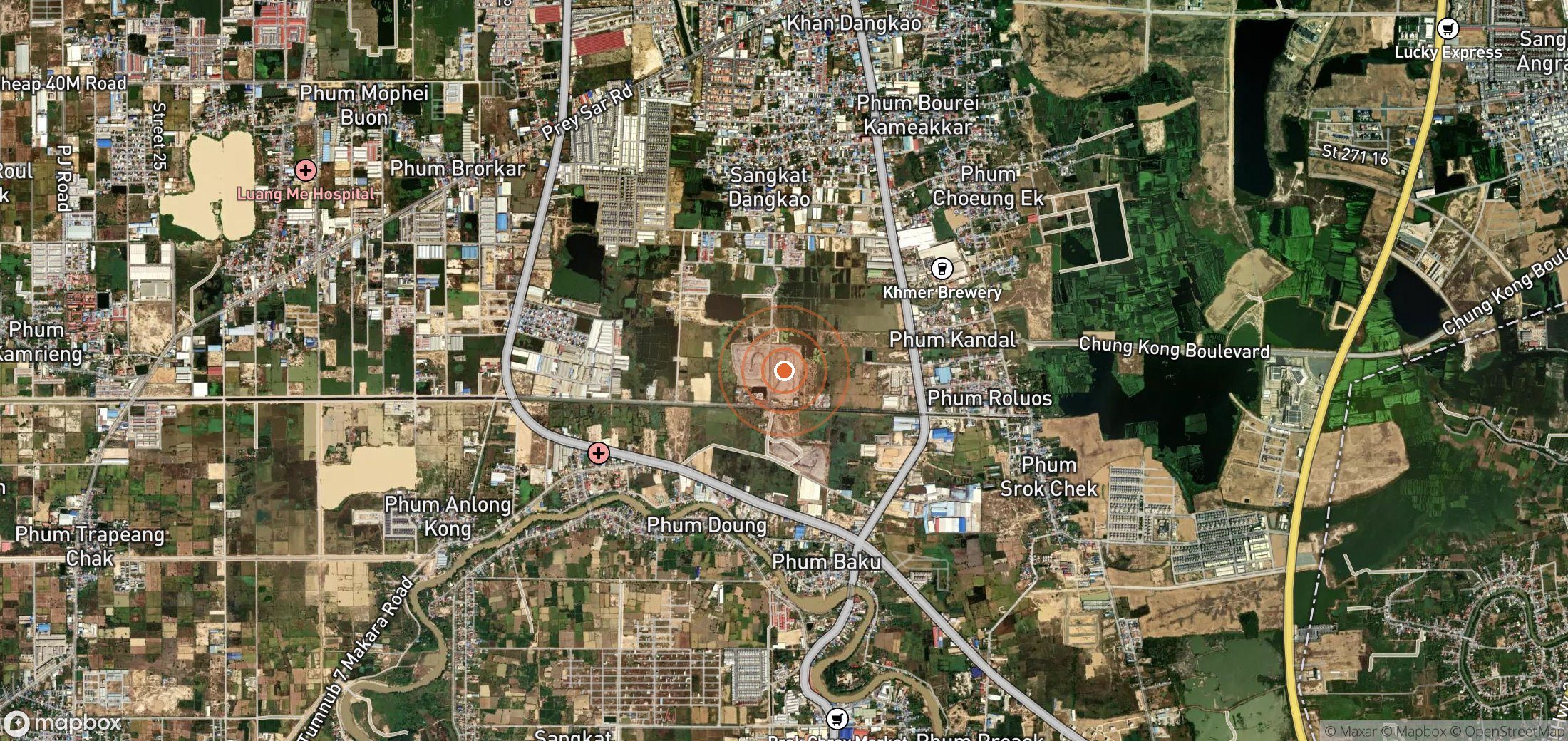 Mapa satelital de plumas de metano en KHM_S_001