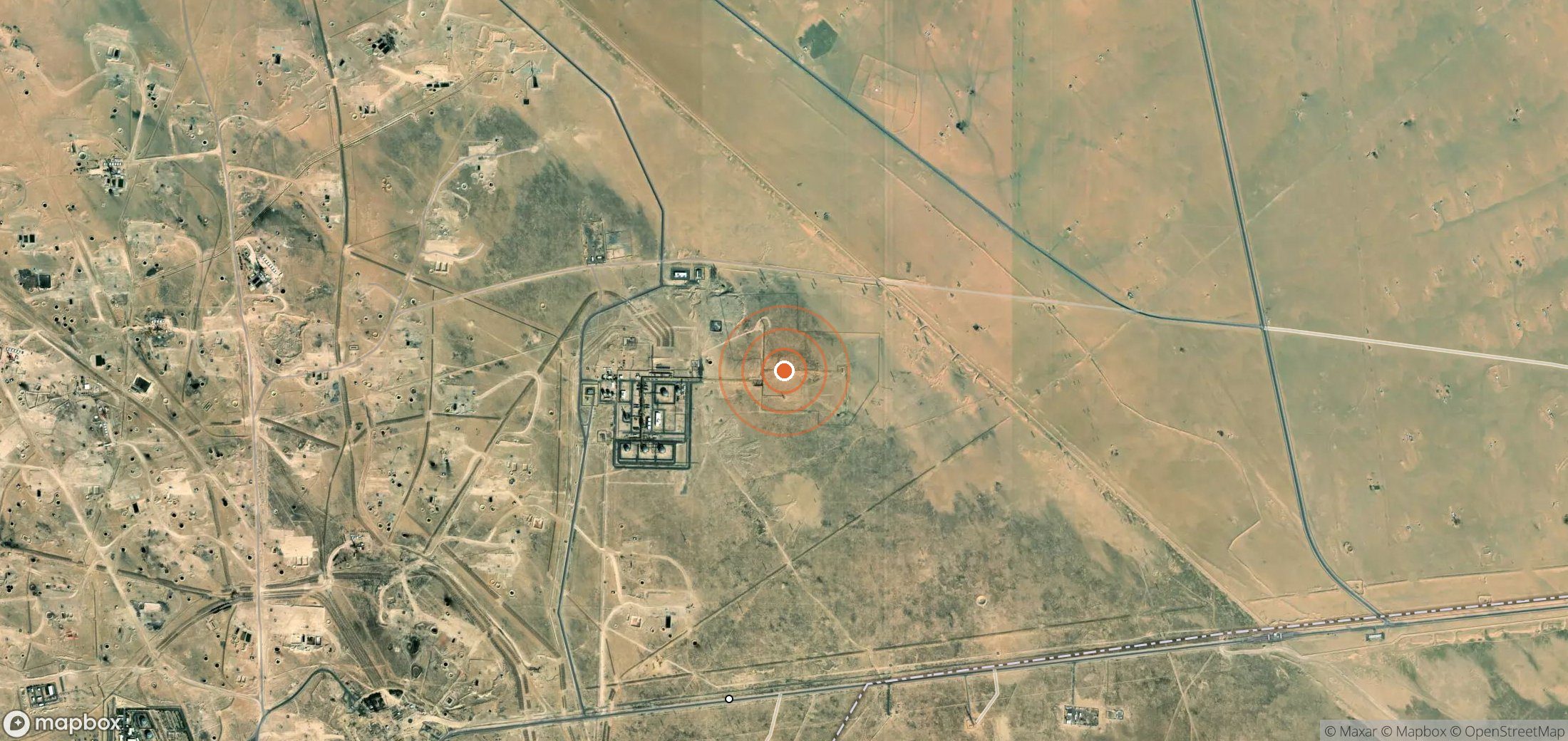 Mapa satelital de plumas de metano en KWT_S_009