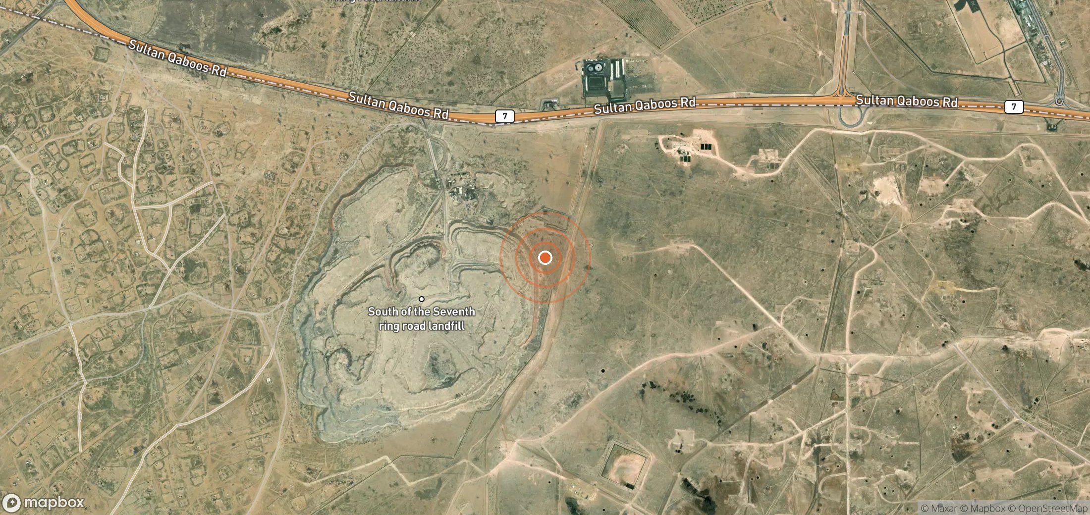 Satellite map of methane plume locations in KWT_S_011