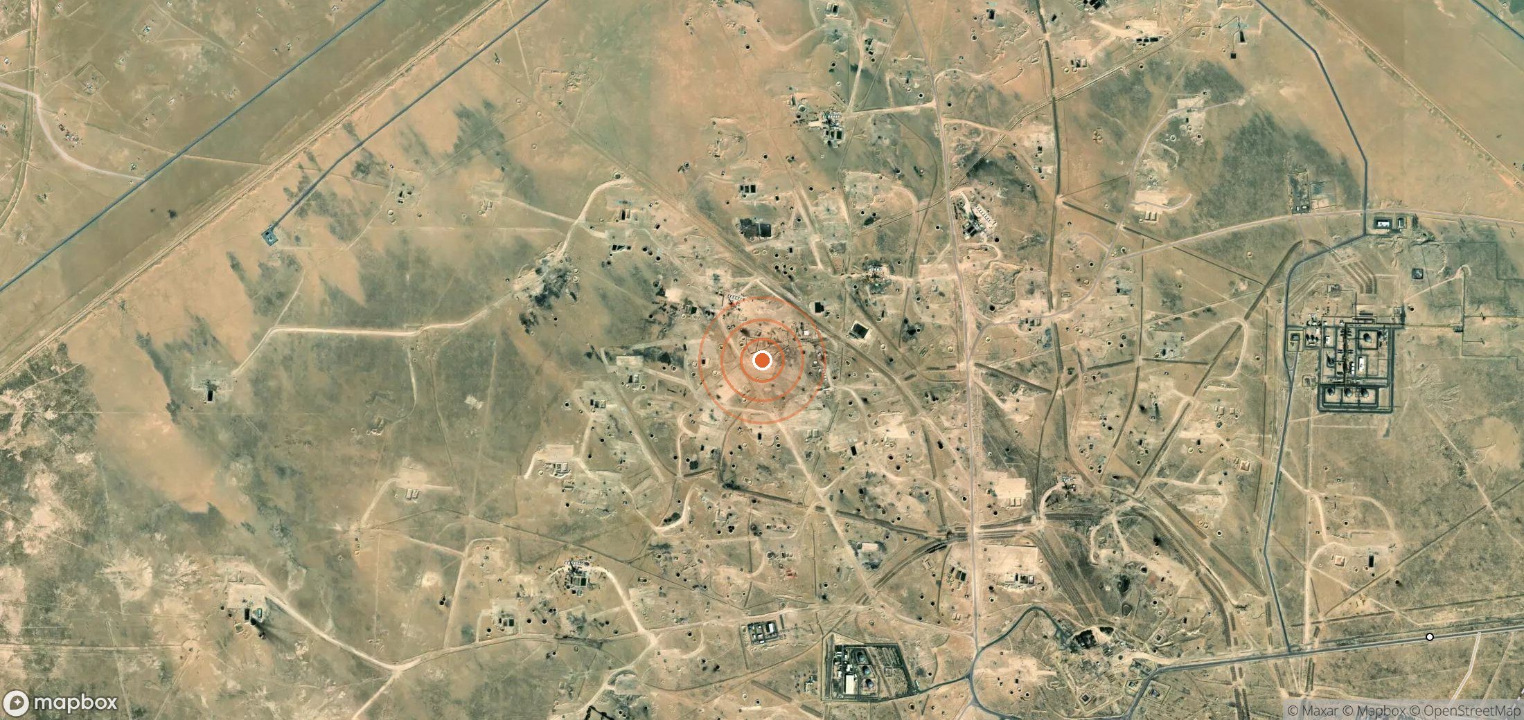 Satellite map of methane plume locations in KWT_S_012