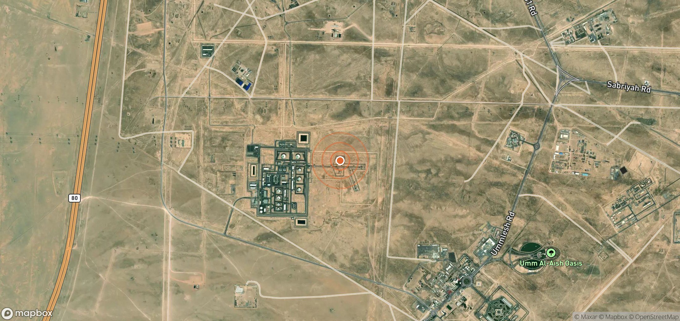 Satellite map of methane plume locations in KWT_S_033