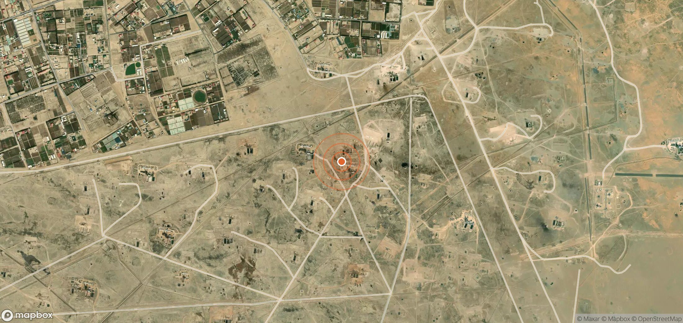 Mapa satelital de plumas de metano en KWT_S_047